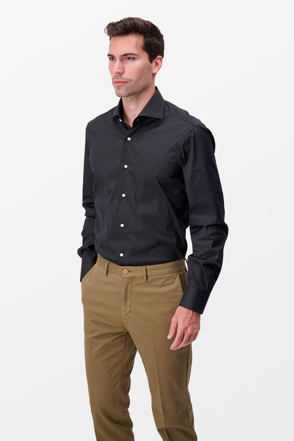 Barba Napoli Black Classic Men's Dress Shirt - Premium Cotton Formal Wear for Business & Special Occasions