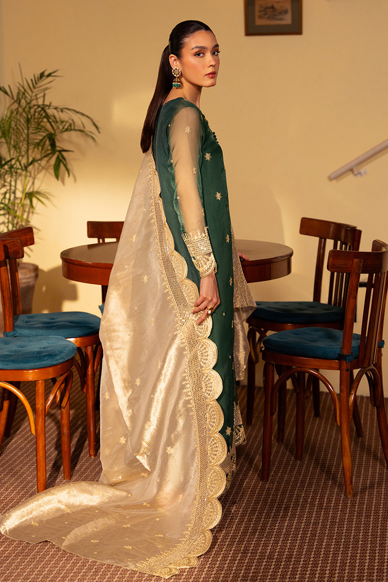 JADE RADIANCE 2-Piece Set (Embroidered Cotton Shirt & Dupatta Scarf) - Elegant Indian Ethnic Wear for Women, Perfect for Weddings, Festivals & Special Occasions