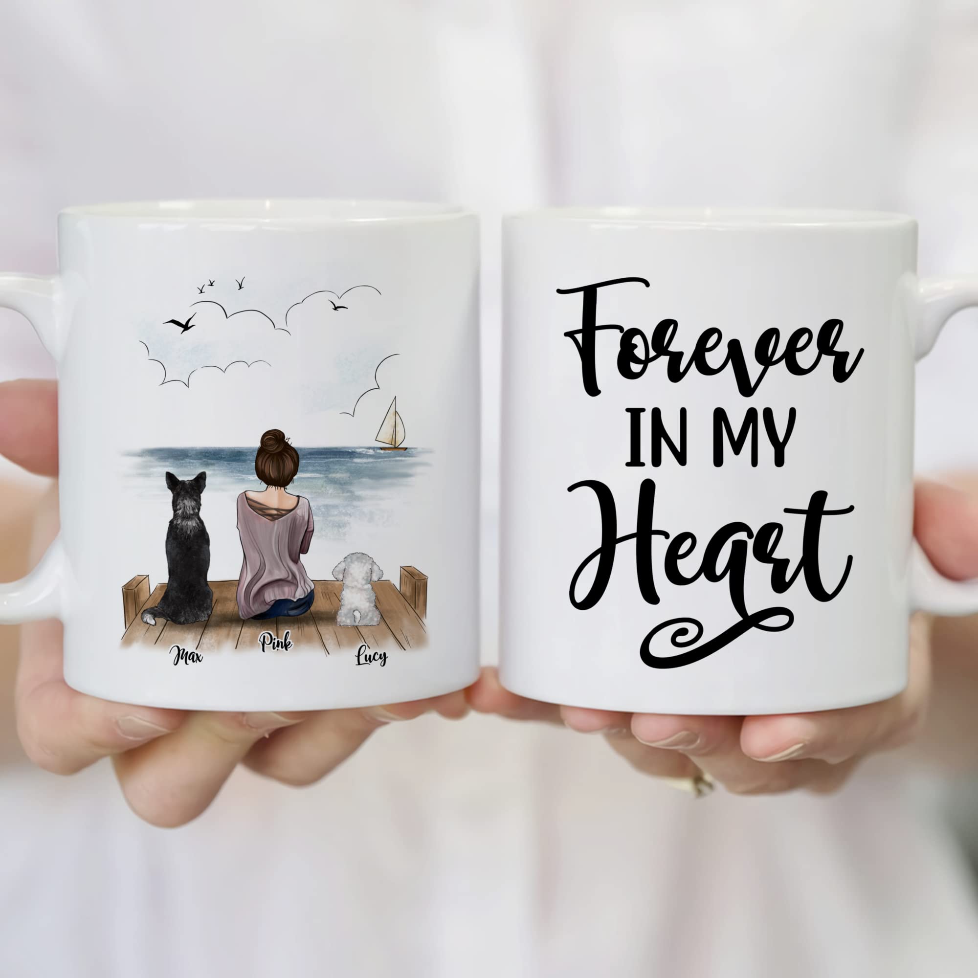 **Personalized Dog Mug - Custom Pet Lover Coffee Cup for Dog Moms & Dads - Engraved with 