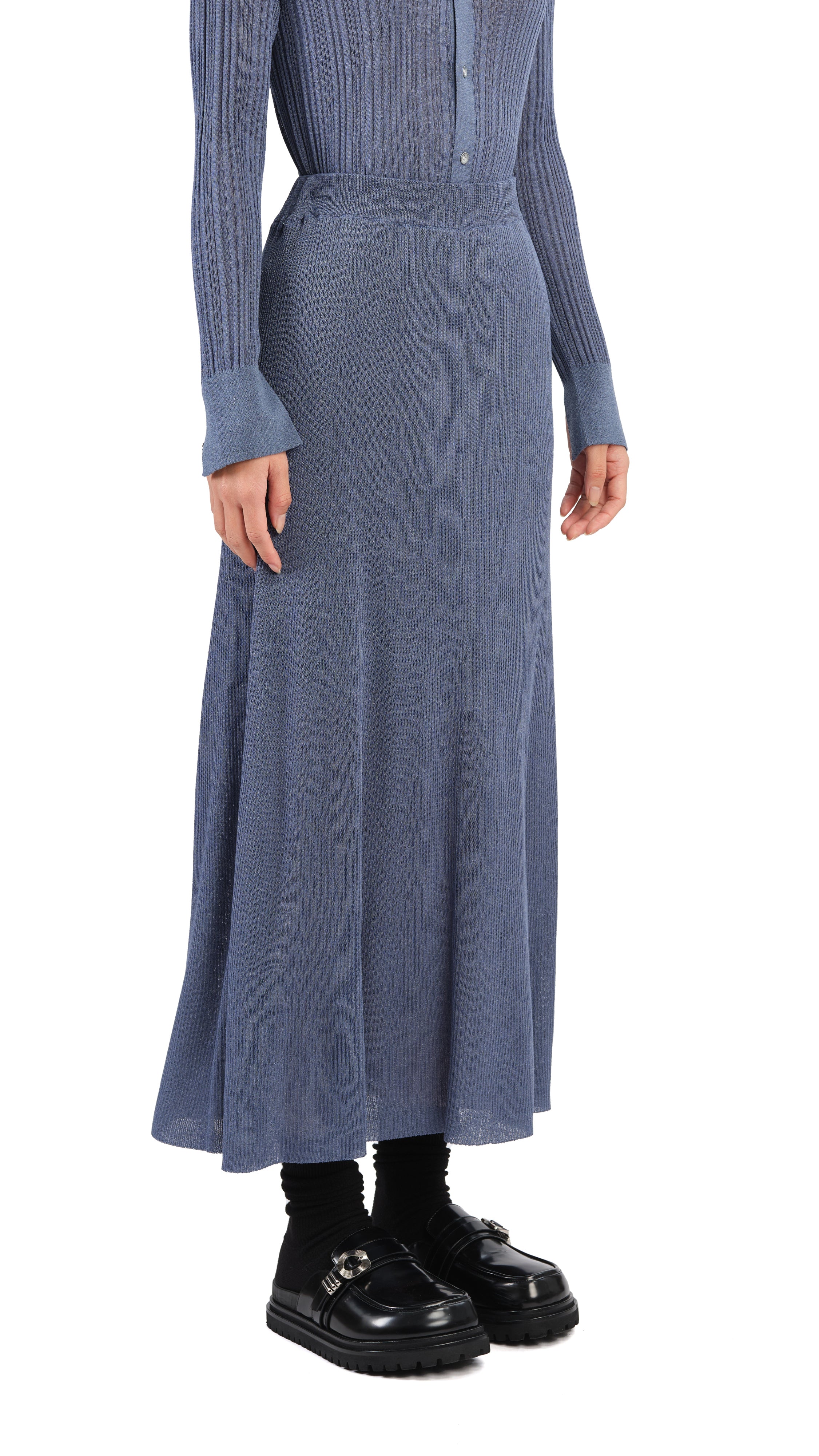 Lurex Knit Skirt for Women - Sparkly Metallic Midi Skirt with Stretchy Comfort - Perfect for Party, Night Out, and Holiday Events