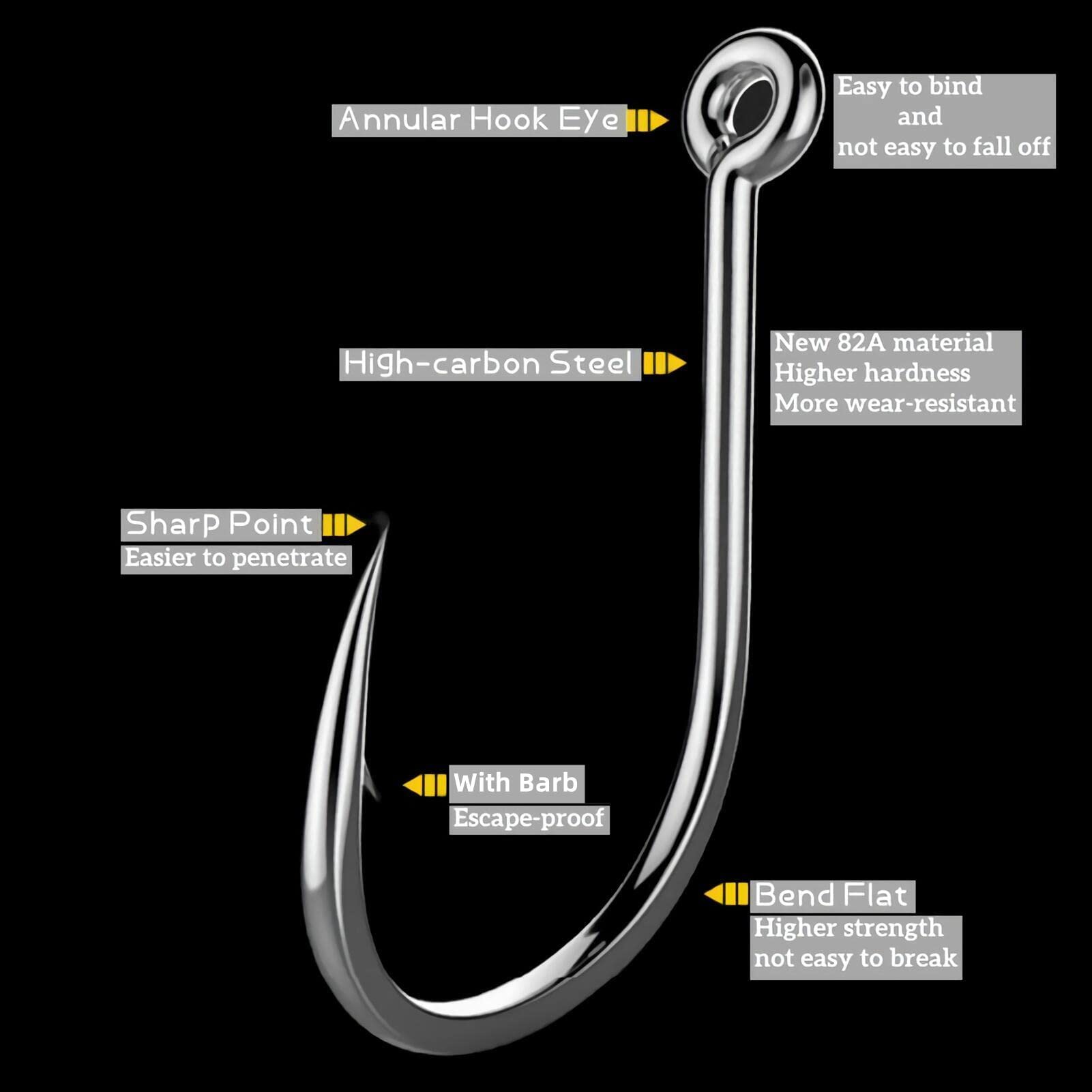 Premium Fishing Hooks Set for Freshwater & Saltwater Fishing - Bulk Worm & Catfish Hooks Kit - Durable Fishing Gear Equipment Supplies for Bass, Trout, and Saltwater Species - Perfect for Shore Fishing, Boat Angling, and Ice Fishing Adventures