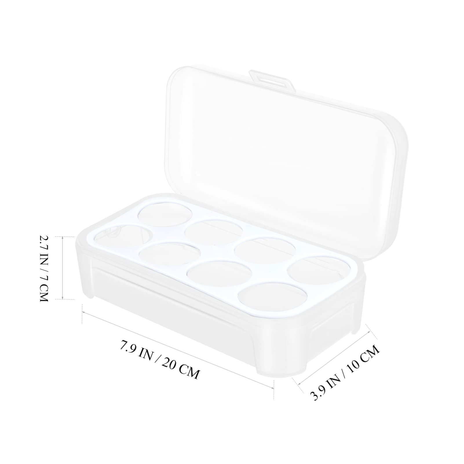 Angoily 8-Compartment Egg Storage Container with Lid - White Fridge Organizer for Eggs, Deviled Egg Tray & Refrigerator Food Drawer | Perfect for Kitchen Organization, Camping & Travel