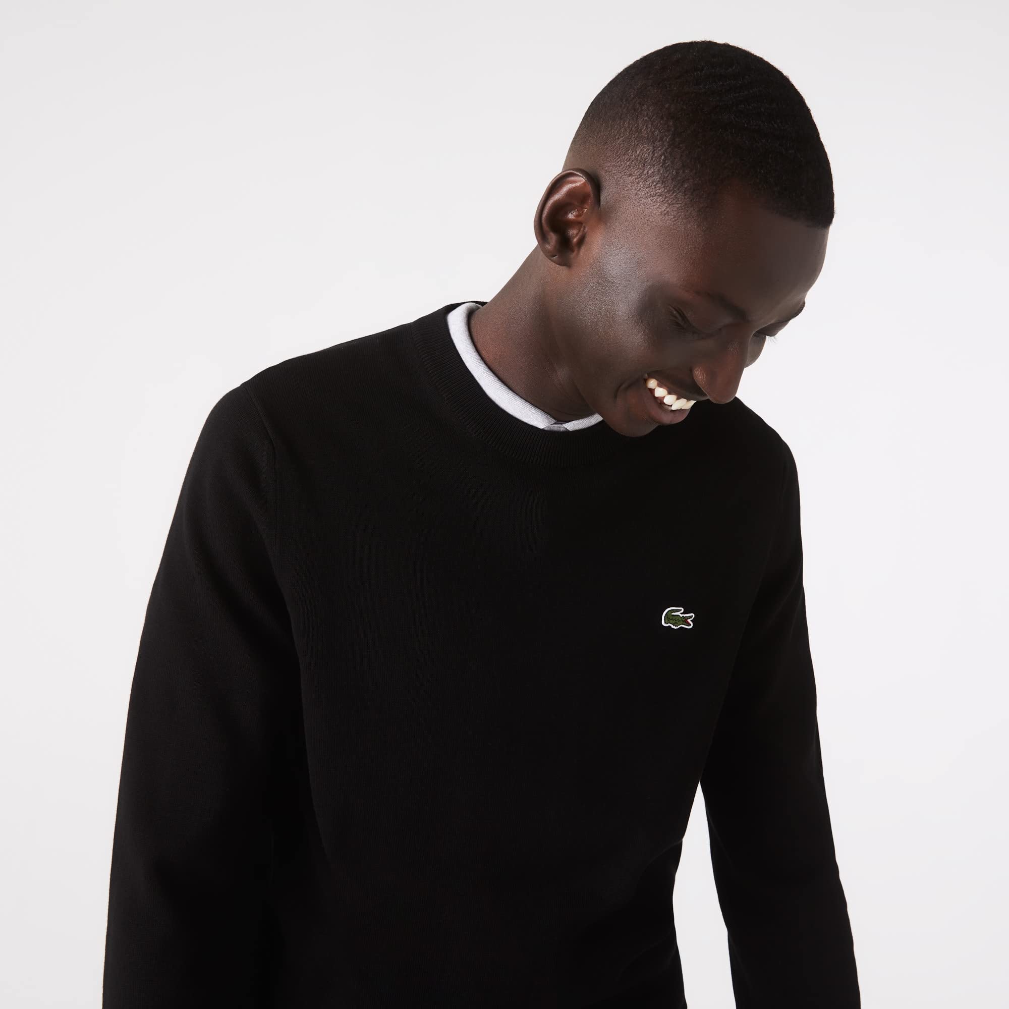 Lacoste Men's Knitted Jumper Sweater - Classic Cotton Pullover for Casual Wear, Office & Winter Outfits | Slim Fit Comfortable Crewneck Top