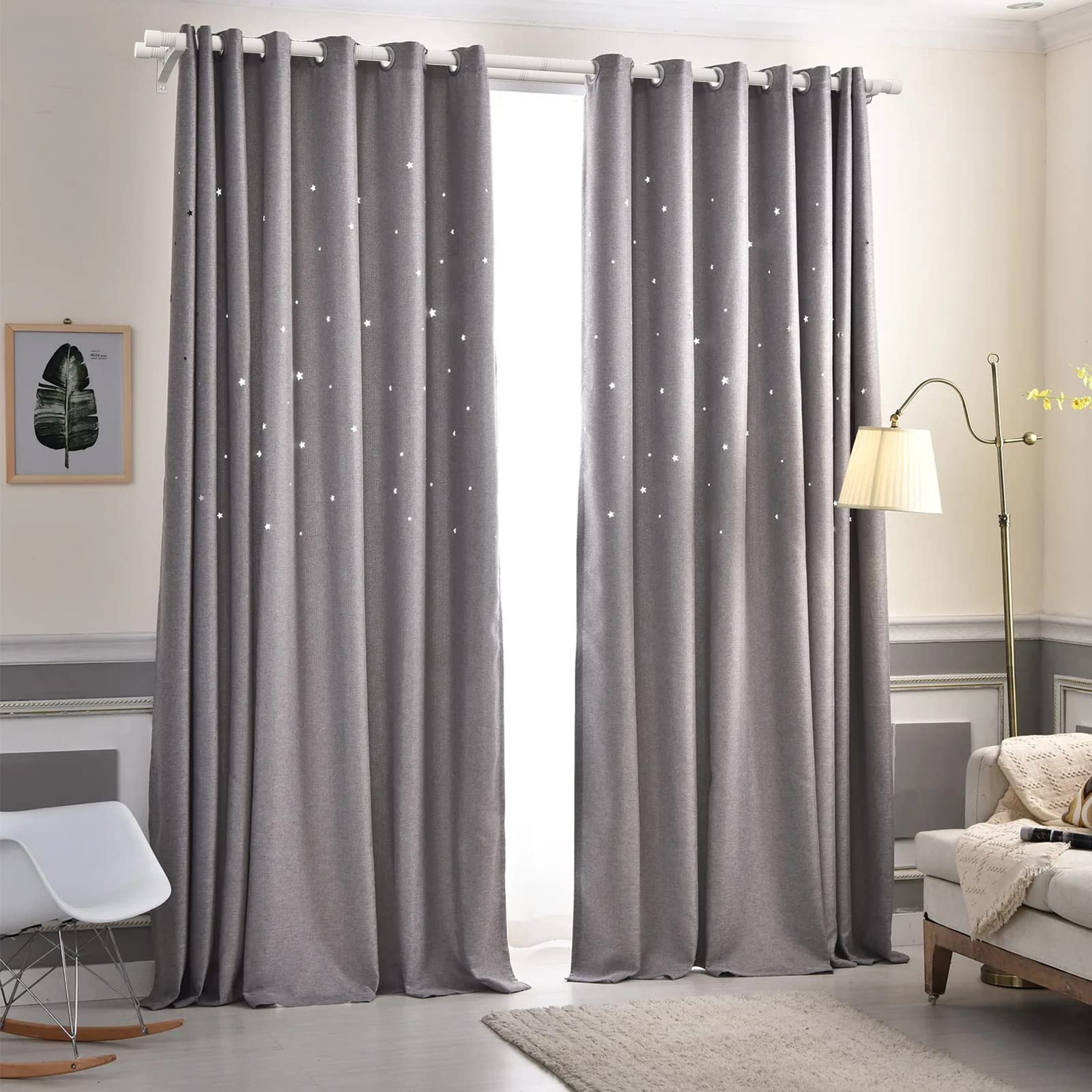 YeYeBest Adjustable Double Curtain Rods 28-48 Inch, Heavy Duty Metal Extendable Drapery Rod Set for Windows - White | Perfect for Living Room, Bedroom & Home Decor