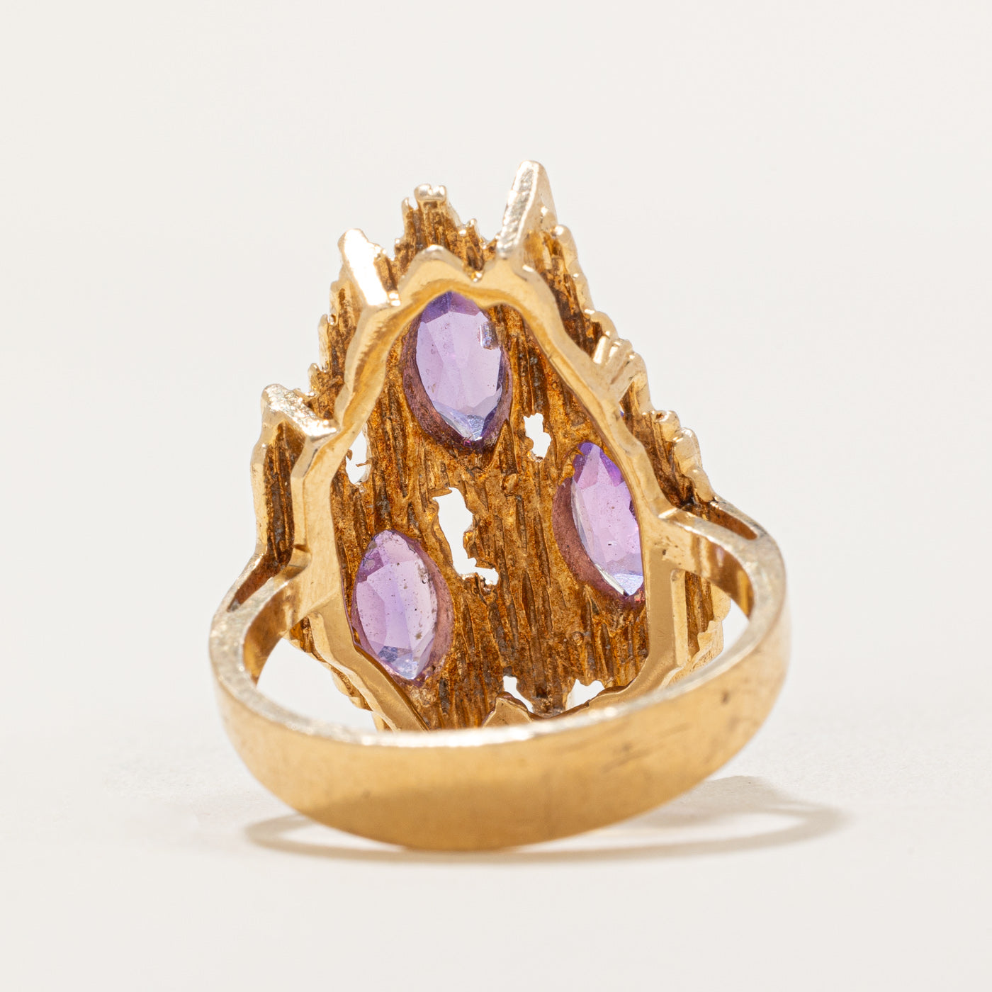 1.80ctw Synthetic Purple Sapphire Cocktail Ring for Women - Size 6.75, Elegant Textured Design for Parties, Weddings & Evening Events