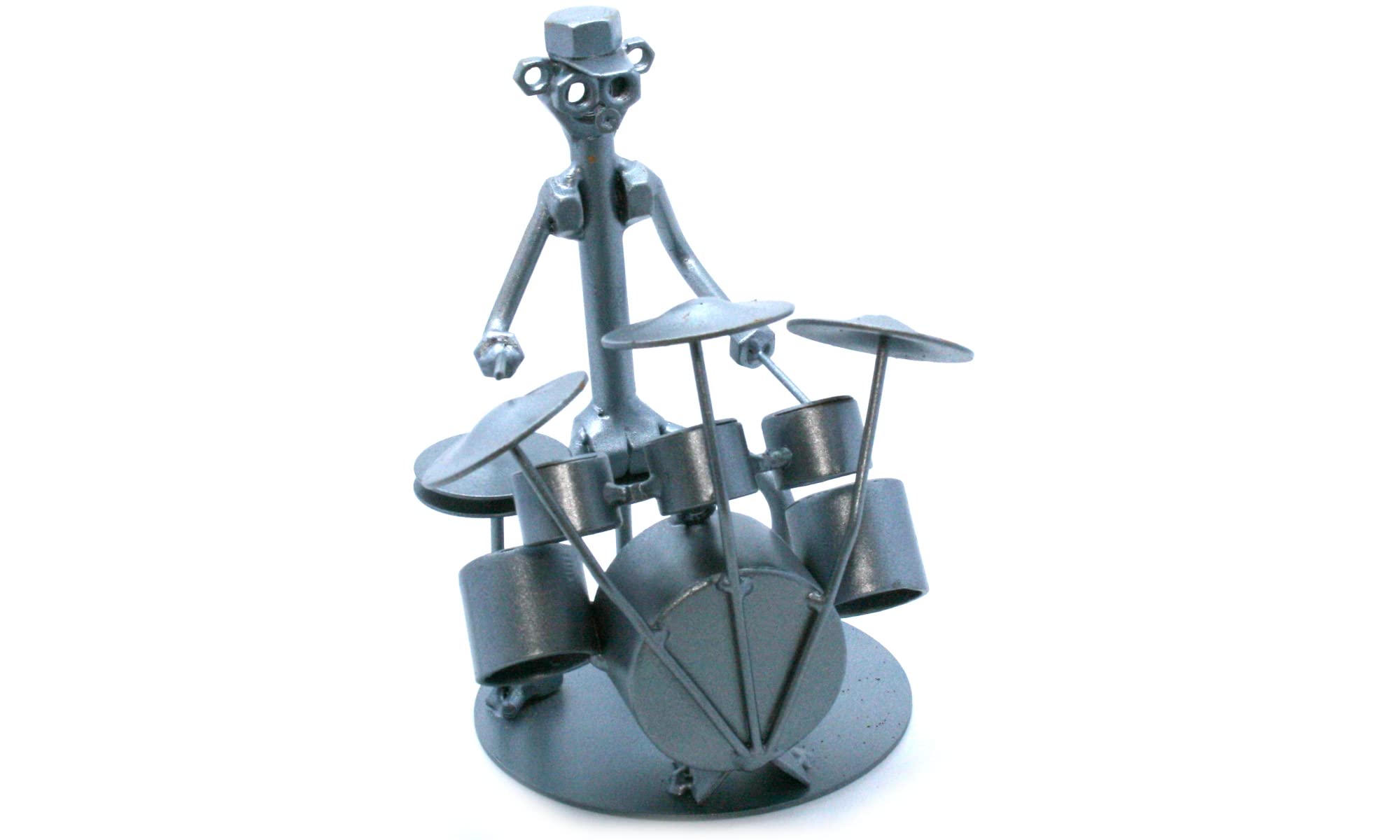Drummer Gift - Unique Nuts and Bolts Metal Sculpture for Drum Players | Handmade Drum Decor for Music Lovers | Perfect for Home, Studio & Band Room Decorations