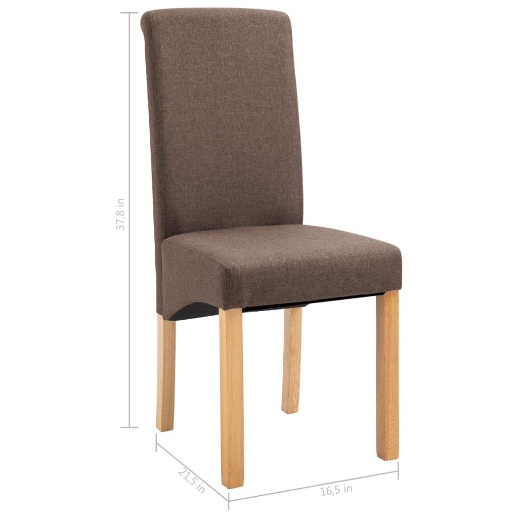 4-Piece Modern Brown Fabric Dining Chairs Set - Comfortable Kitchen Chairs for Dining Room, Living Room, Bedroom & Restaurant Use
