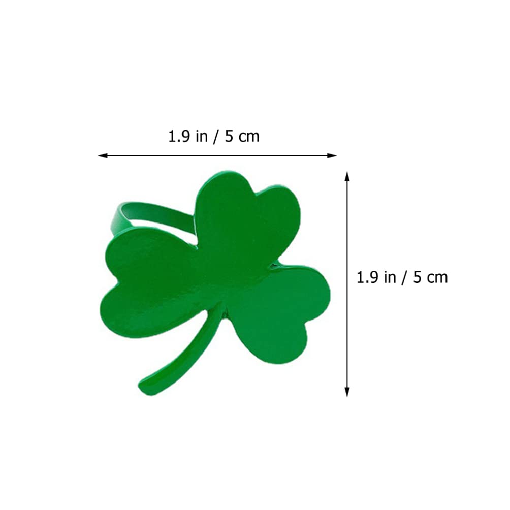 VALICLUD 4-Piece Shamrock Napkin Rings Set - St. Patrick's Day & Valentine's Day Napkin Holders - Decorative Tableware for Holiday Parties, Weddings, and Special Occasions