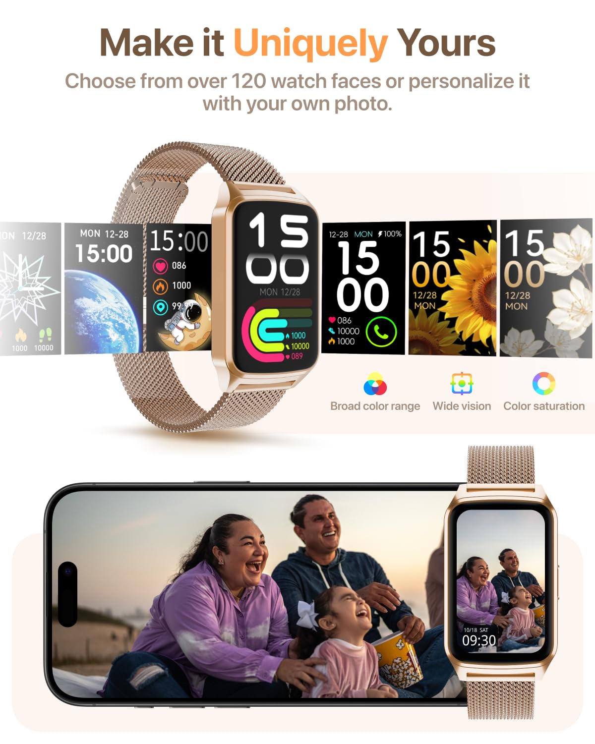 Smart Fitness Watch for Women - Activity Tracker with Heart Rate Monitor, Step Counter, Calorie Burn & IP68 Waterproof - Compatible with Android iPhone - Perfect for Running, Gym Workouts & Daily Health Tracking