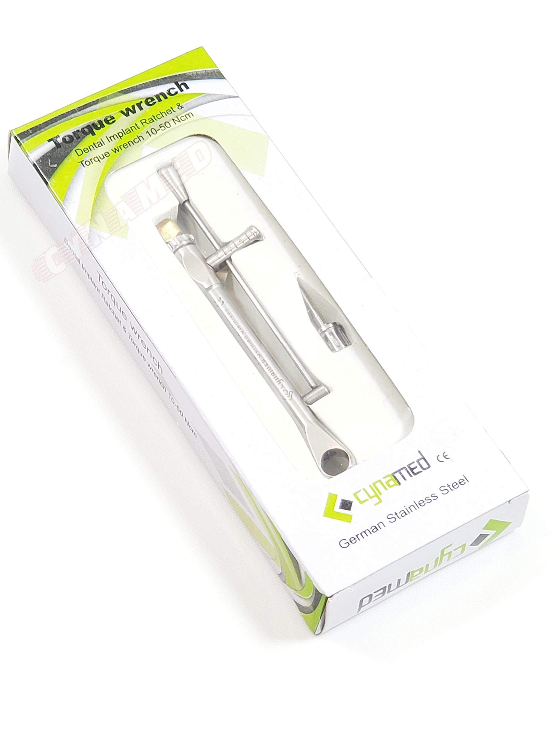 Premium German Dental Implant Torque Wrench Ratchet - 10-50 NCM with Driver - Professional Dental Instrument for Implant Surgery & Prosthetic Placement - Perfect for Dentists, Oral Surgeons & Dental Clinics