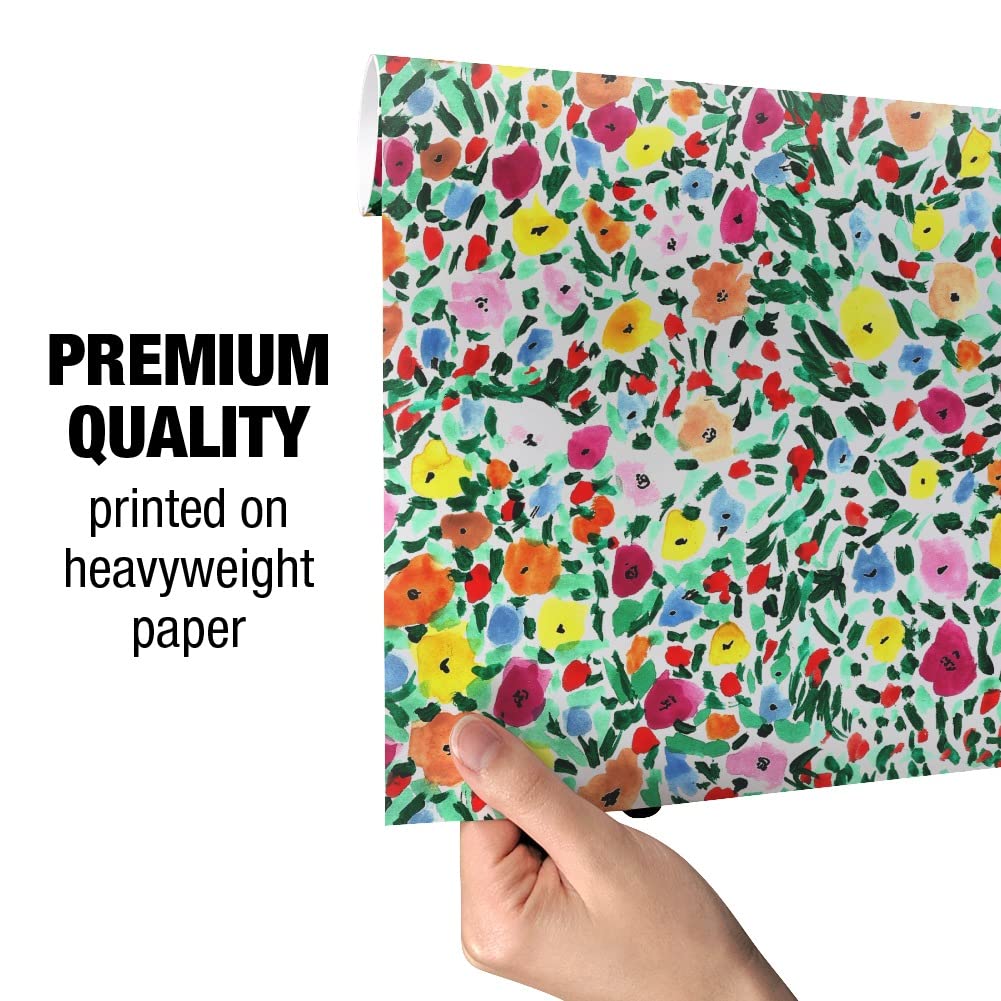 Flower Garden Gift Wrap Paper Rolls - Eco-Friendly Wrapping Paper for Birthdays, Weddings & Holidays - GRAPHICS & MORE Premium Wrapping Paper for DIY Crafts, Gift Bags & Present Wrapping