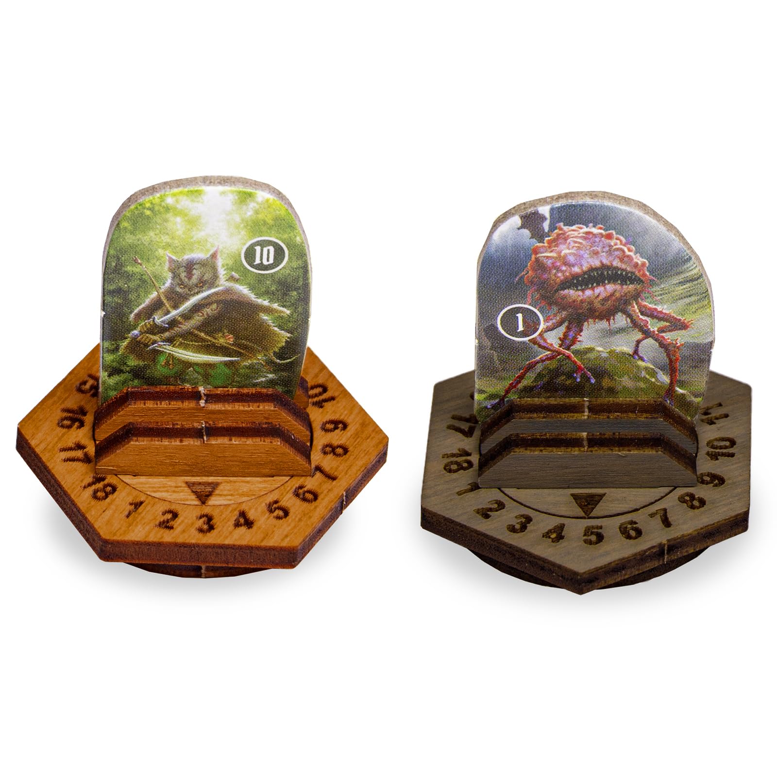 SMONEX Wooden Health Tracker for Gloomhaven & Frosthaven - 24 Pcs Monster Stands - Board Game Accessories for EU & US Players
