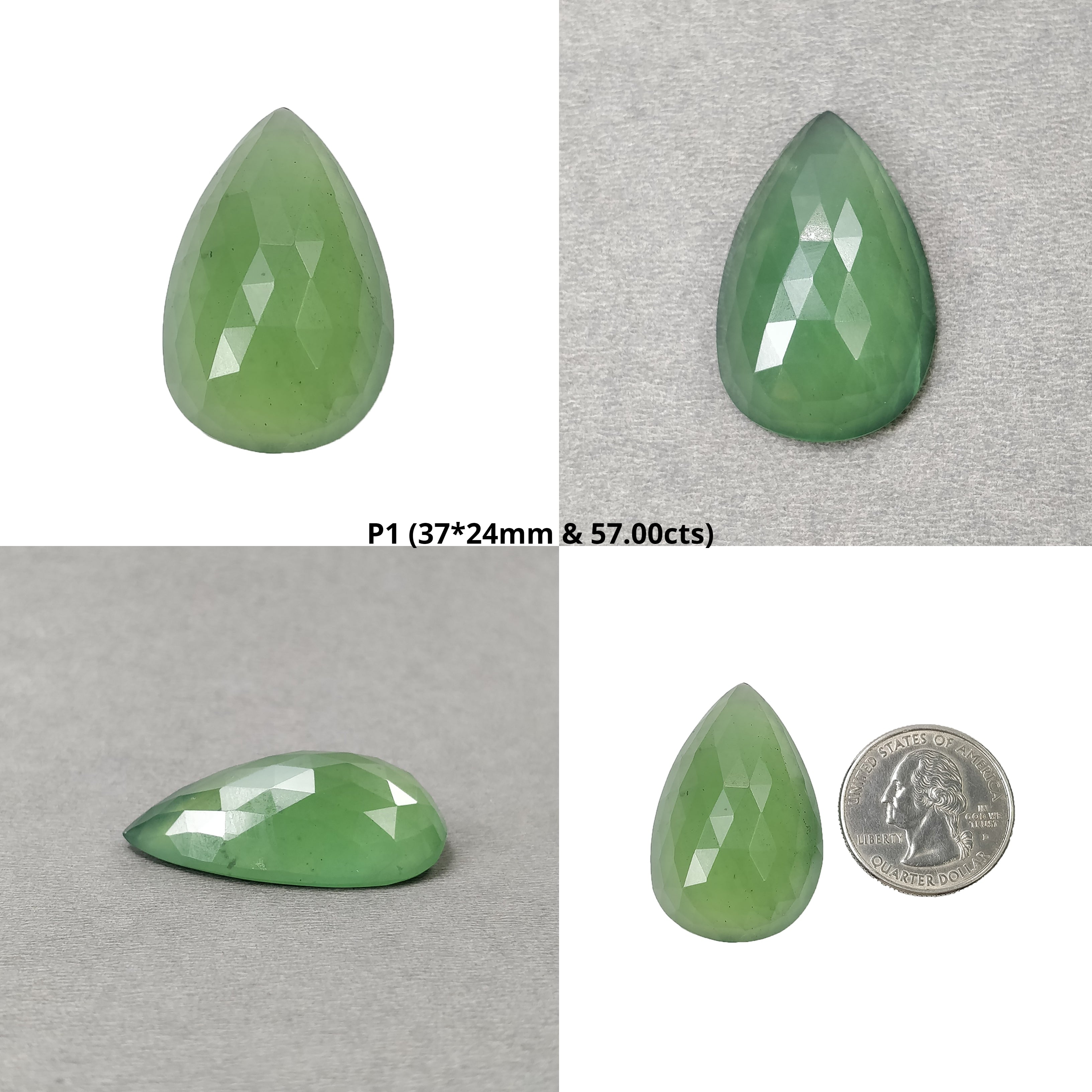 Natural Untreated Antigorite Serpentine Gemstone - Rose Cut Pear & Oval Shape (10mm, 48x34mm) - Single, Pair or Set - Perfect for Jewelry Making, Healing Crystals & Mineral Collections