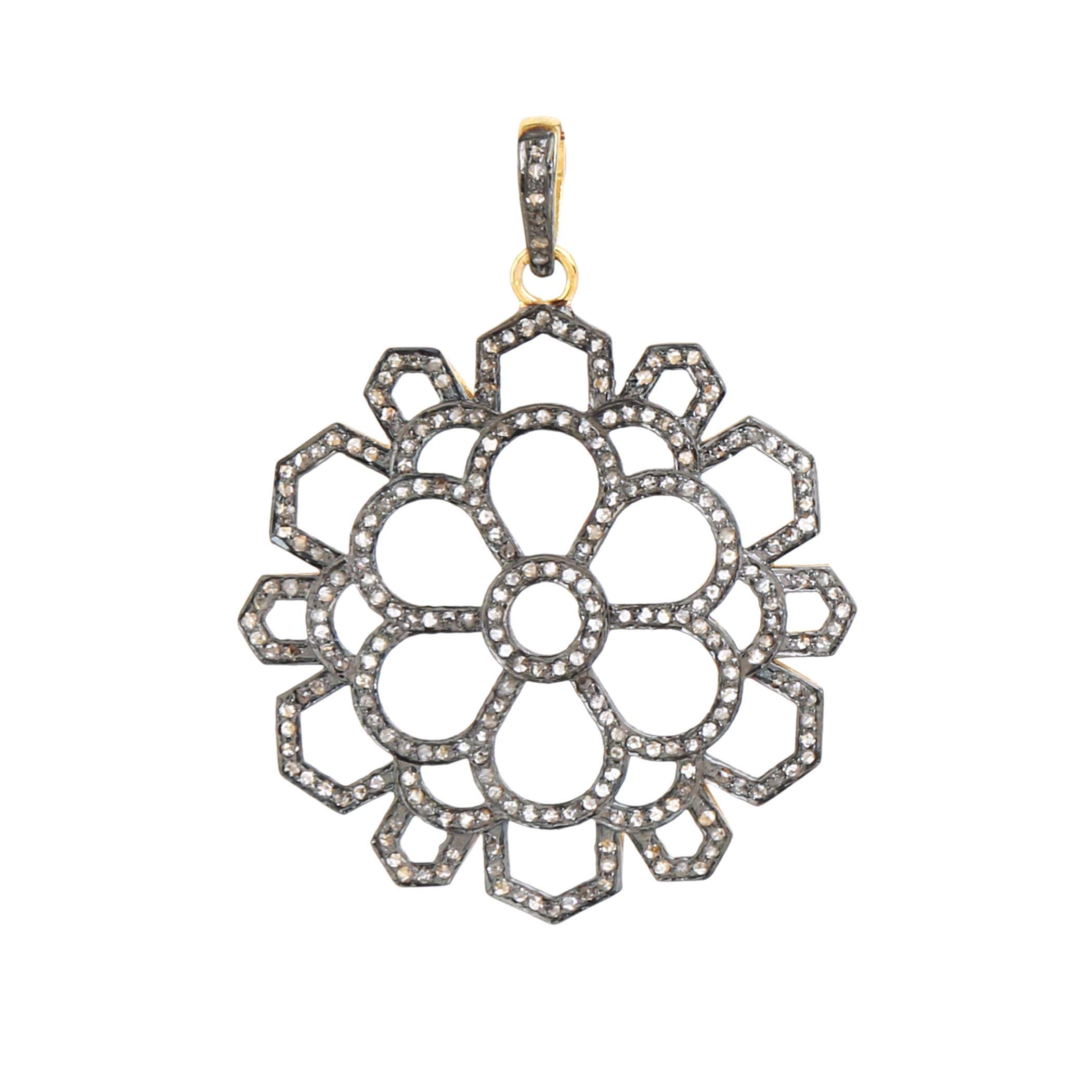 1.2 Carat Brown Natural Diamond Floral Round Pendant for Women - Certified I2-I3 Clarity Diamond Necklace | Elegant Jewelry Gift for Anniversary, Valentine's Day & Special Occasions