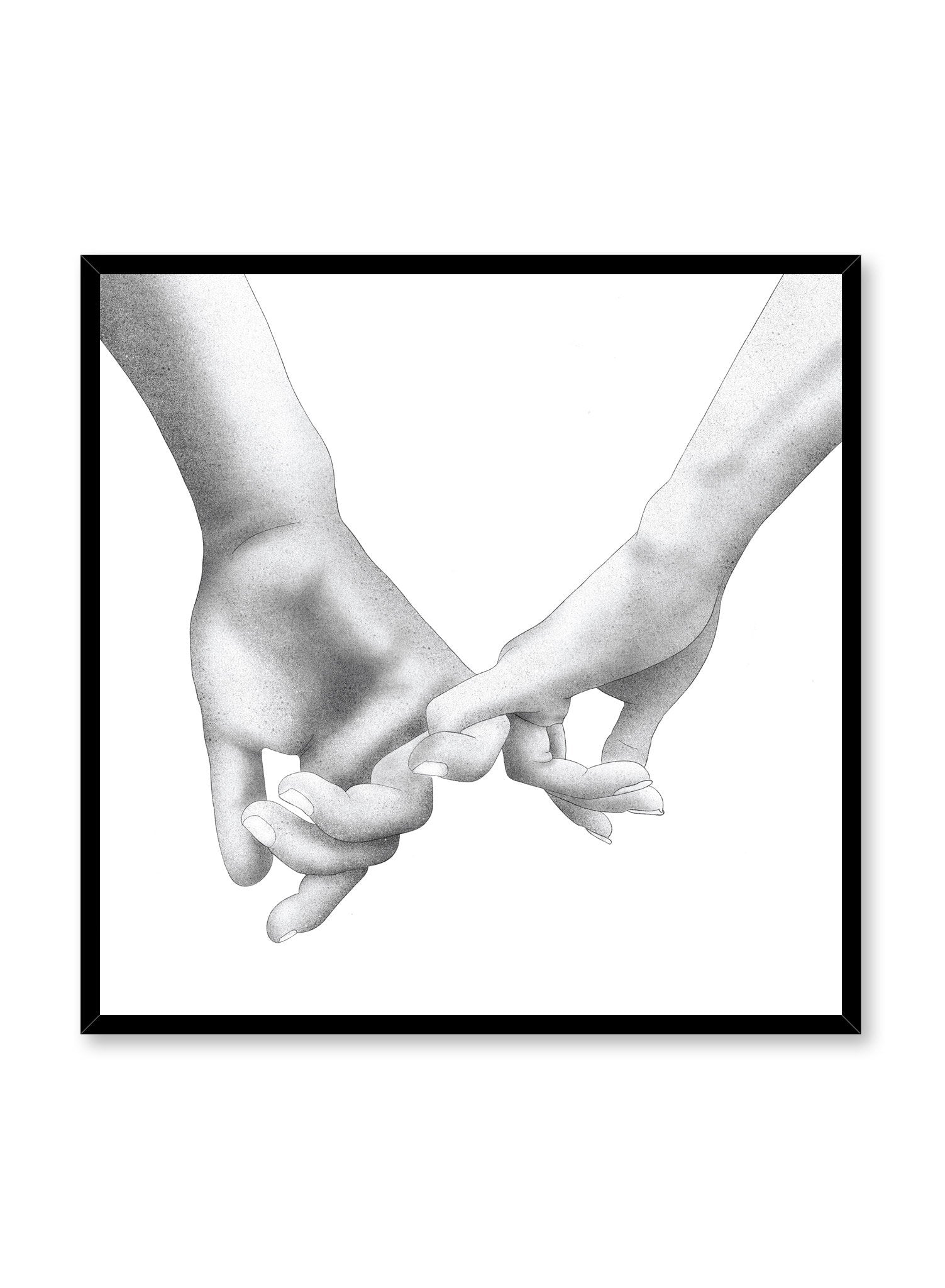 Couple Holding Pinkies Romantic Poster - Wall Art for Bedroom, Living Room & Wedding Decor - Perfect for Valentine's Day Gifts & Anniversary Presents