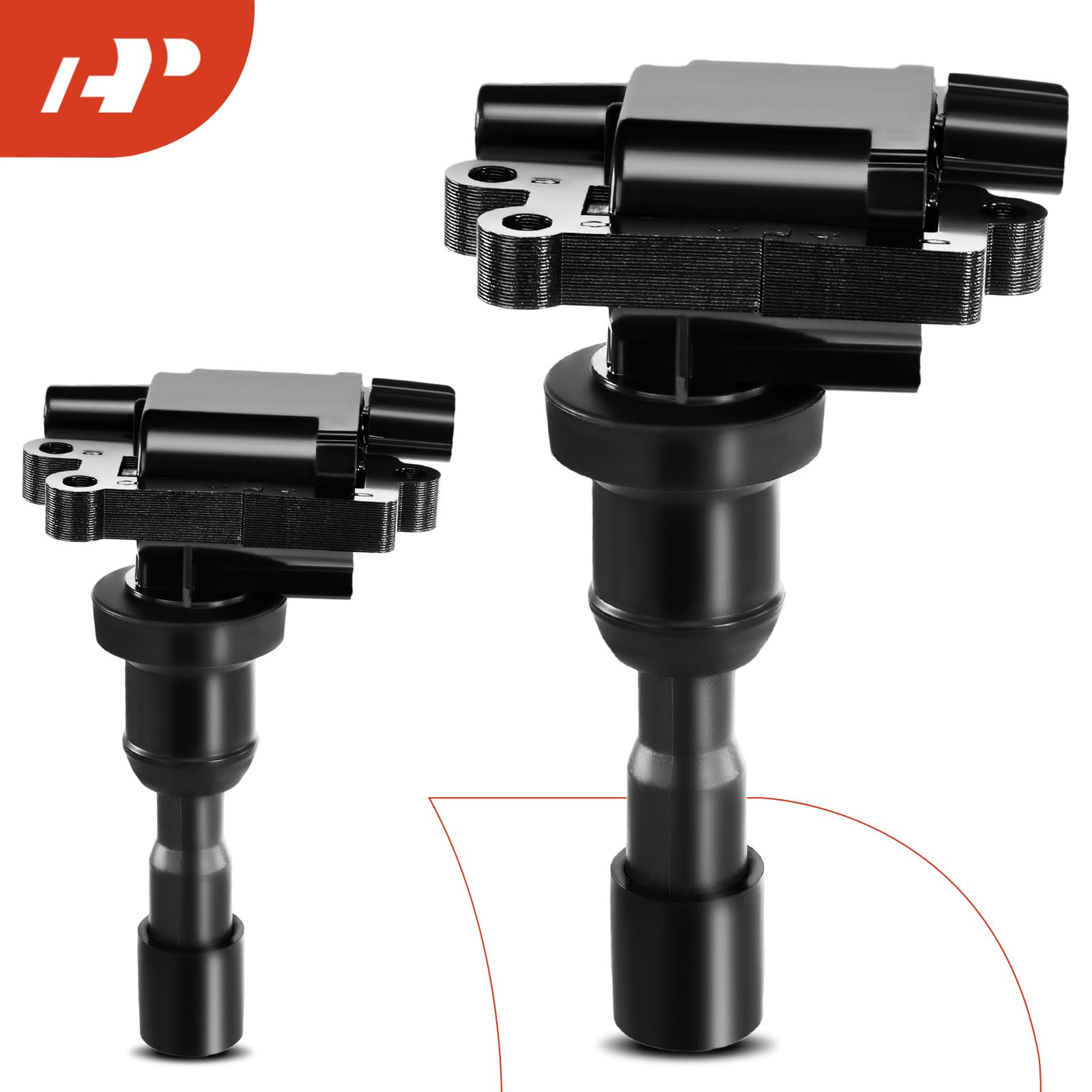 Premium 2-Piece Ignition Coil Pack Set - Compatible with 2004-2005 Mitsubishi Lancer L4 2.0L Turbocharged Engine | High Performance Replacement Parts for Smoother Acceleration & Better Fuel Efficiency | Perfect for DIY Auto Repair & Engine Maintenance