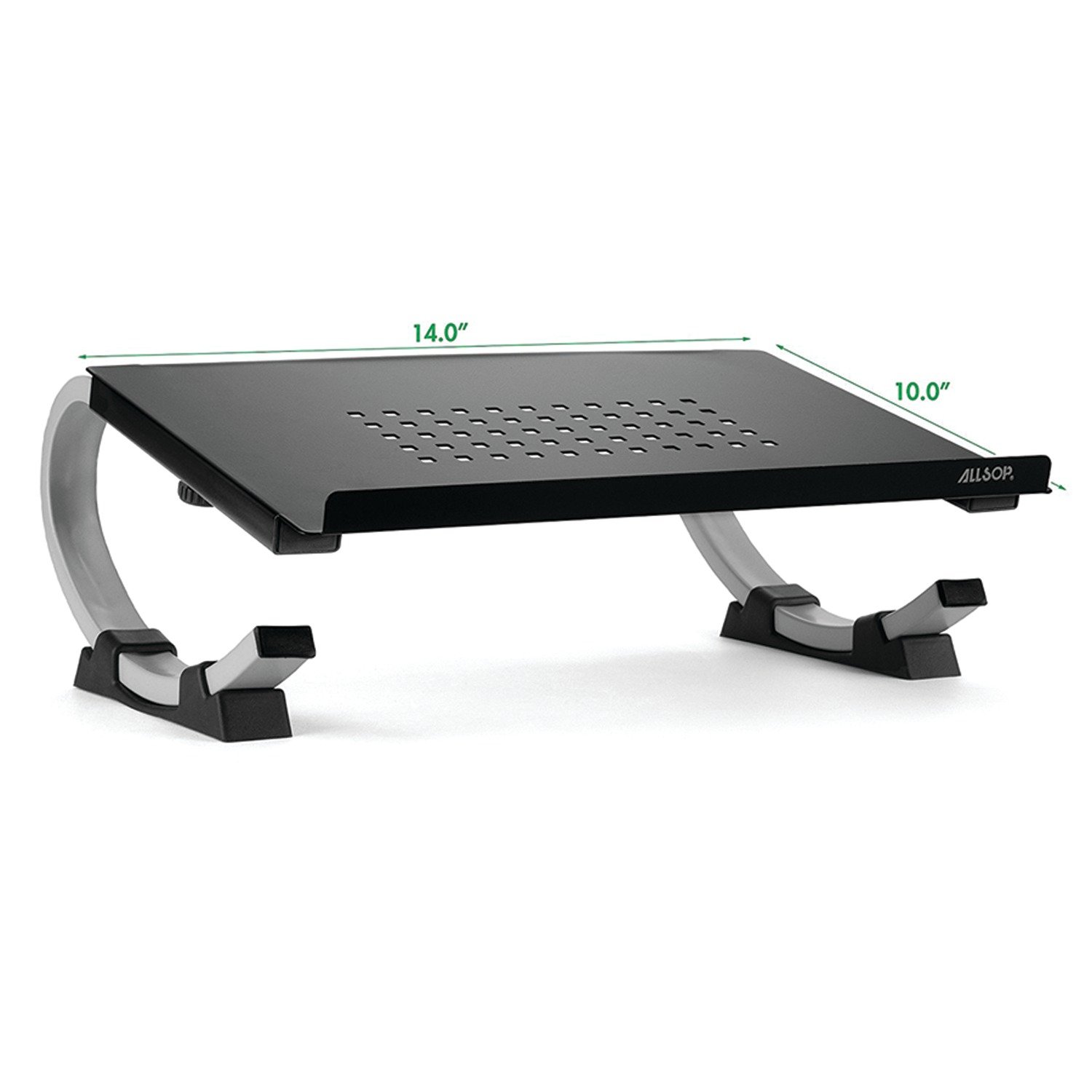 Allsop Redmond Adjustable Laptop Stand - Vented Curved Sturdy Metal Ergonomic Riser for Home & Office Workspace (Supports MacBook, iPad & All Laptops)