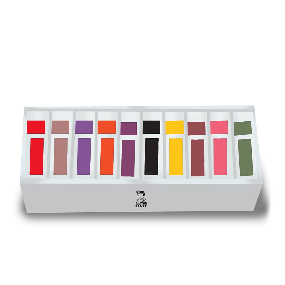 Doctor Stuff - Solid Color File Labels, IFC Series, 10 Unlaminated Sticker Rolls (500 Labels Each) with Storage Tray, 1/2