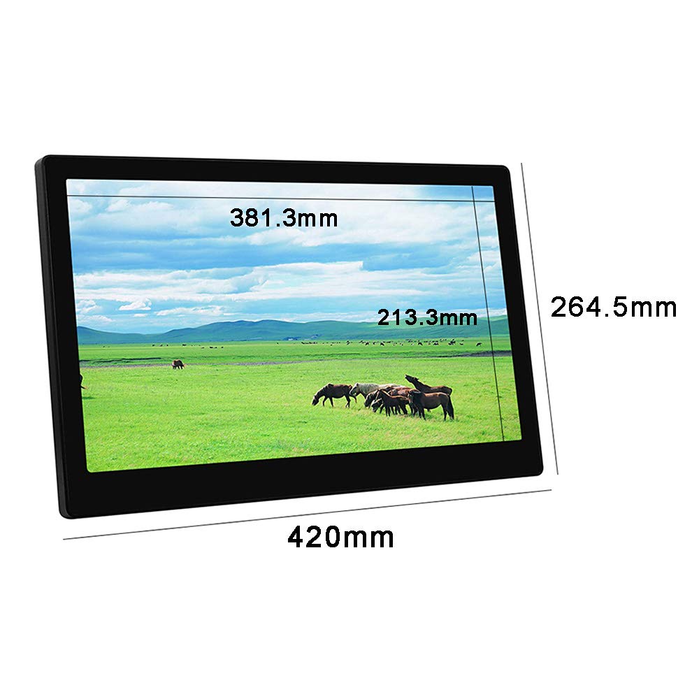 17-inch Digital Photo Frame with 1440×900 HD Display - Electronic Photo Album with Clock, Calendar & Alarm - Auto Switch & Timer - Perfect for Home, Office & Gifts (Black/White)