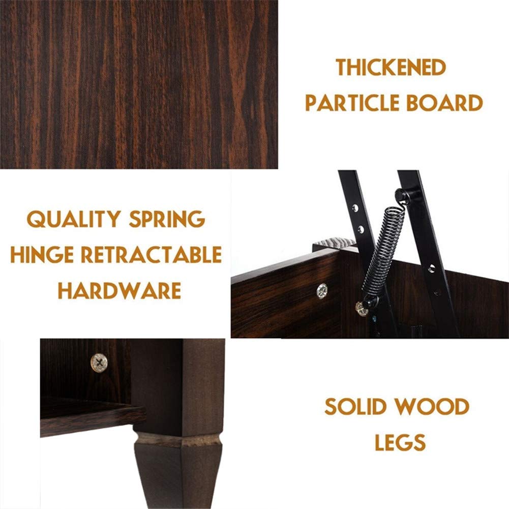 Modern Lift Top Coffee Table with Hidden Storage - Solid Wood Lift-Top Coffee Table for Living Room, Home Office, Dining - Brown Lift Table with Compartment for Books & Remotes