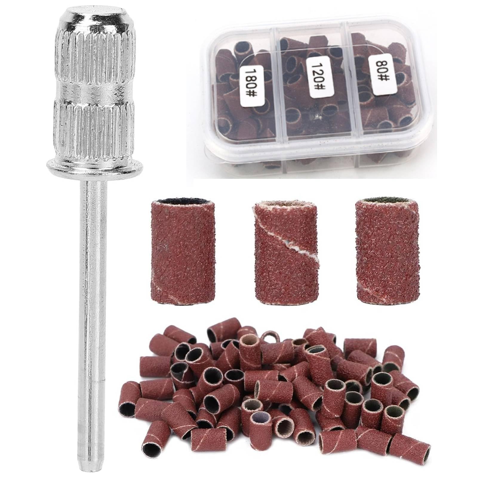 75Pcs Sanding Bands for Nail Drill - 80/120/180 Grit Electric Nail Files with Storage Box | Professional Nail Art Sanding Bands Kit for Acrylic, Gel Nails Manicure & Pedicure | Perfect for Home Salon & Professional Nail Technicians