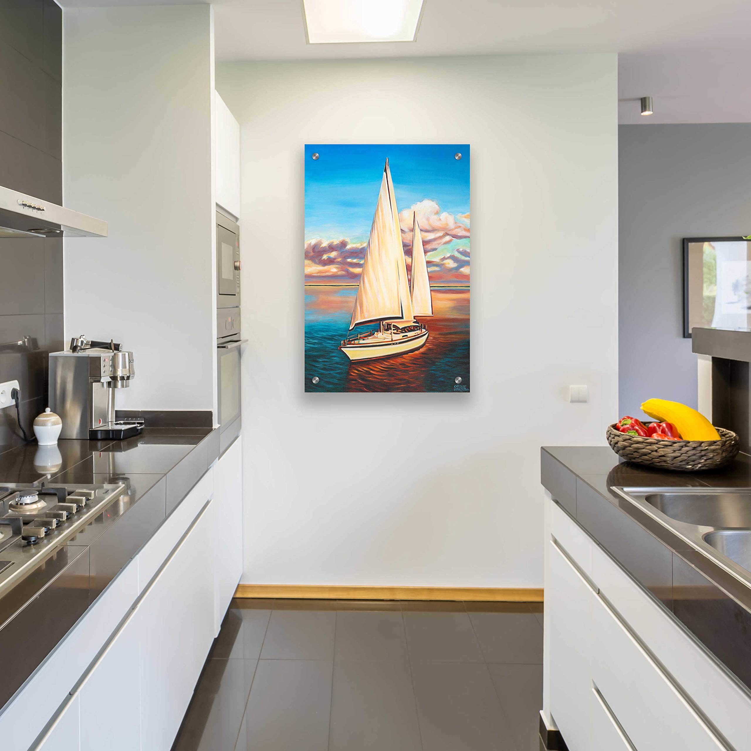 Epic Art 'Sunset Cruise I' by Carolee Vitaletti - 24x36 Inch Acrylic Glass Wall Painting - Modern Home & Office Decor - Perfect for Living Room, Bedroom or Gallery Display