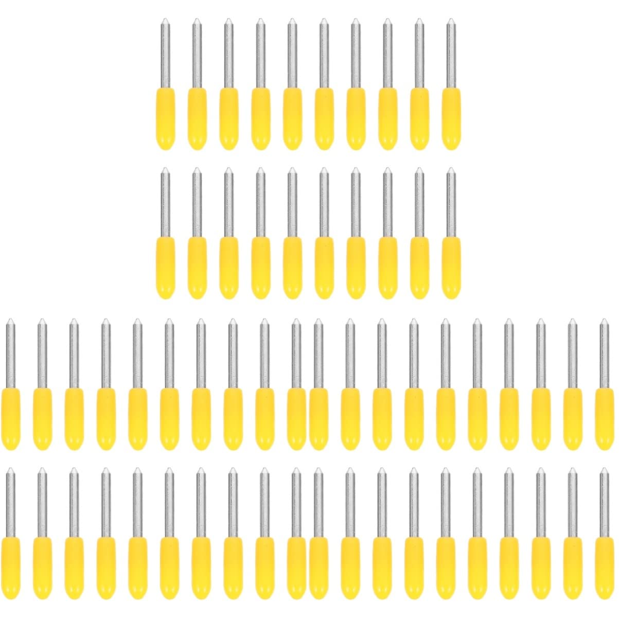 EXCEART 3 Pack/20 Pcs Tungsten Carbide Blade Replacement Tips for Rubber Cutting Machines - Fine Steel Tools with Yellow Handle - Perfect for Industrial Rubber Trimming, Crafting, and DIY Projects