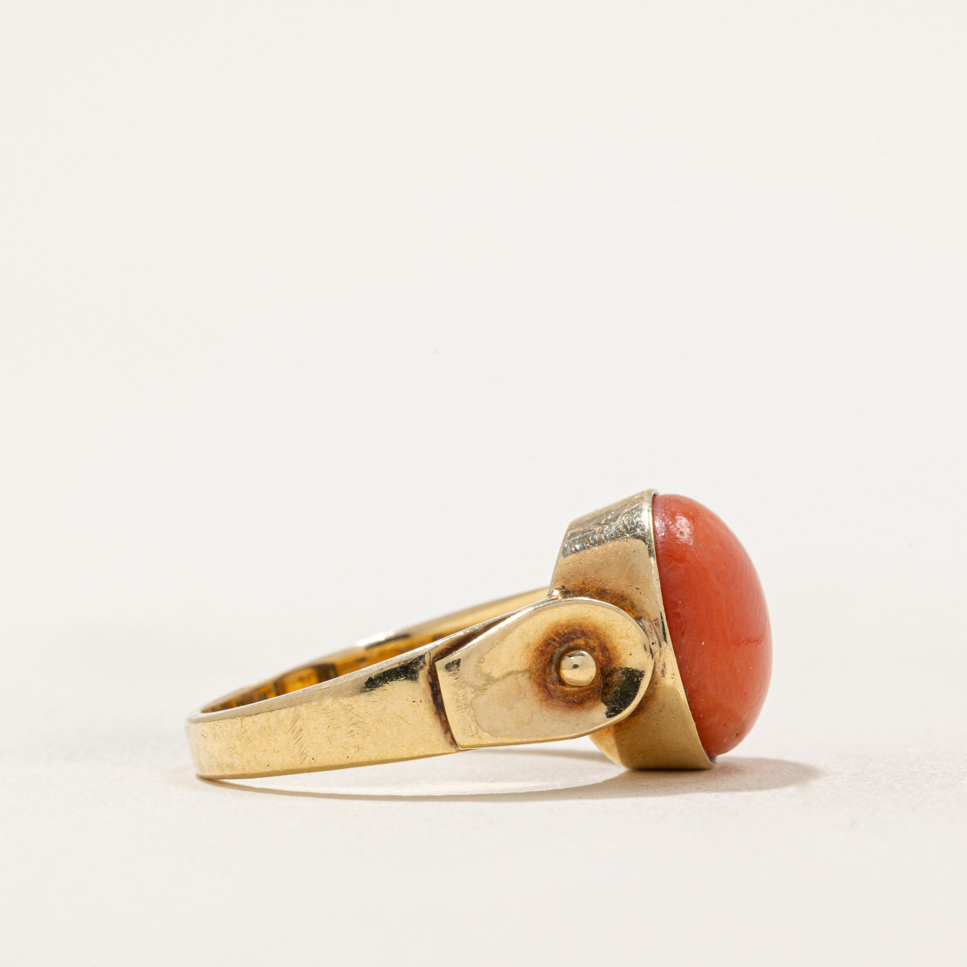 3.50ct Coral Dome Ring - Size 5.75 | Elegant Statement Jewelry for Women | Perfect for Weddings, Anniversaries & Special Occasions