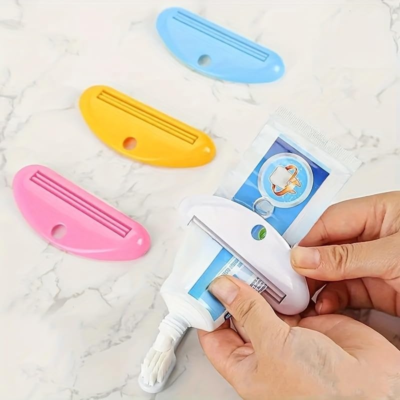 5Pcs White Plastic Toothpaste Tube Squeezer Dispenser - Toothpaste Saver Clip for Kids & Adults - Bathroom Organizer for Efficient Toothpaste Use - Perfect for Travel, Home & Daily Oral Care Routine