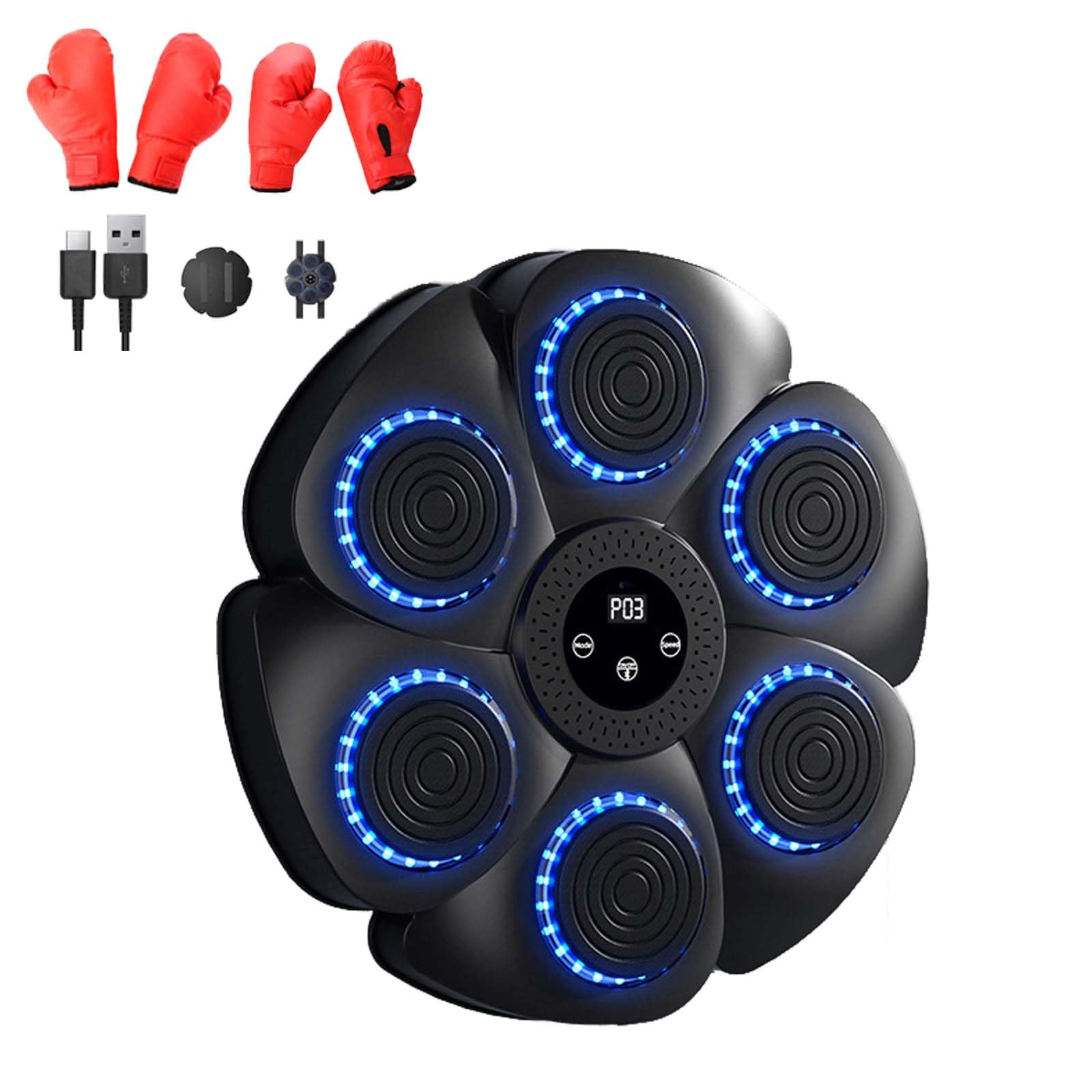 Puncheffy Smart Bluetooth Music Boxing Machine for Kids & Adults - 2025 New Punching Bag with Boxing Gloves - Home Gym Equipment for Fitness, Office Stress Relief & Boxing Training Workouts