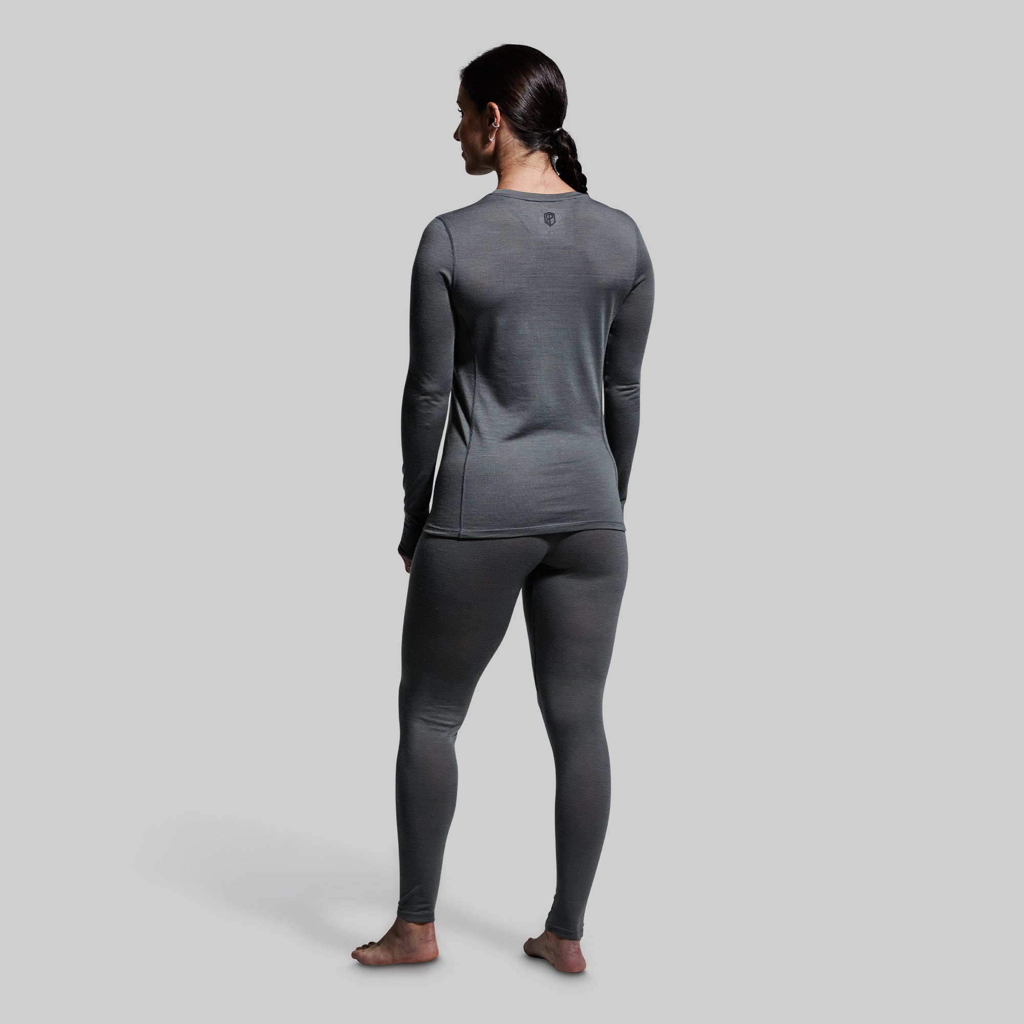 Women's Ridgeline Base Layer Bottom - Thermal Fleece-Lined Leggings for Hiking & Winter Sports (Wolf Grey) - Perfect for Cold Weather Outdoor Activities & Layering