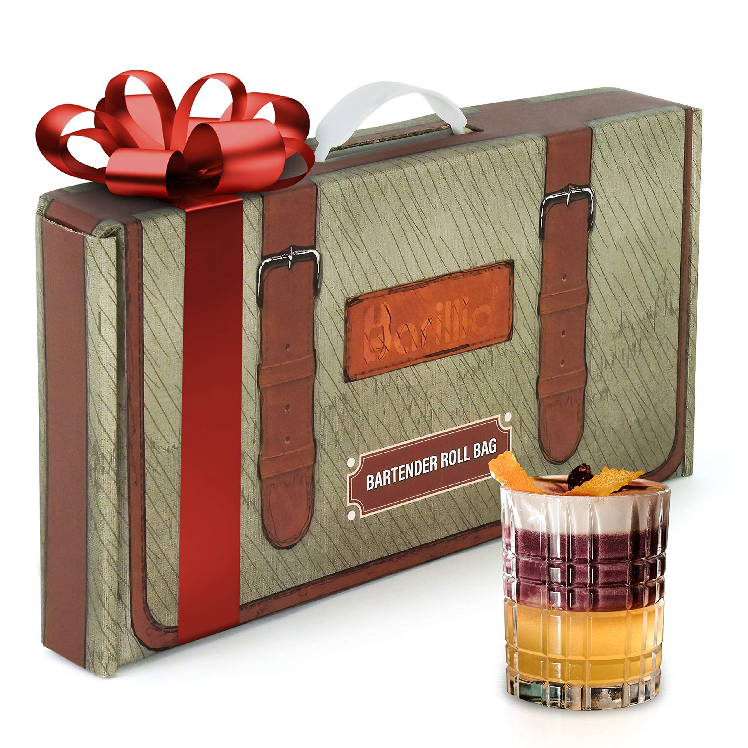 Premium Cocktail Shaker Set - 18-Piece Bartender Kit with Waxed Canvas Travel Bag | Complete Bar Tool Set for Mixology, Home Bars & Professional Use | Essential Barware for Cocktails, Mojitos & Margaritas | Perfect Gift for Bartenders & Home Entertaining