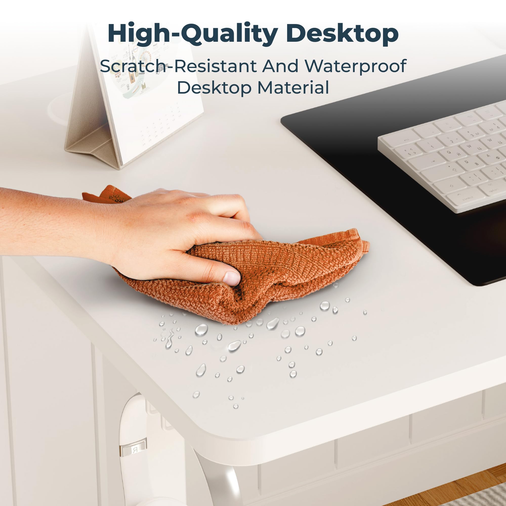 Adjustable Standing Desk 47x24 Inches - Electric Height Adjustable Sit Stand Desk with Memory Preset for Home Office, Ergonomic Computer Workstation (White) - Perfect for Remote Work, Gaming & Study Setup