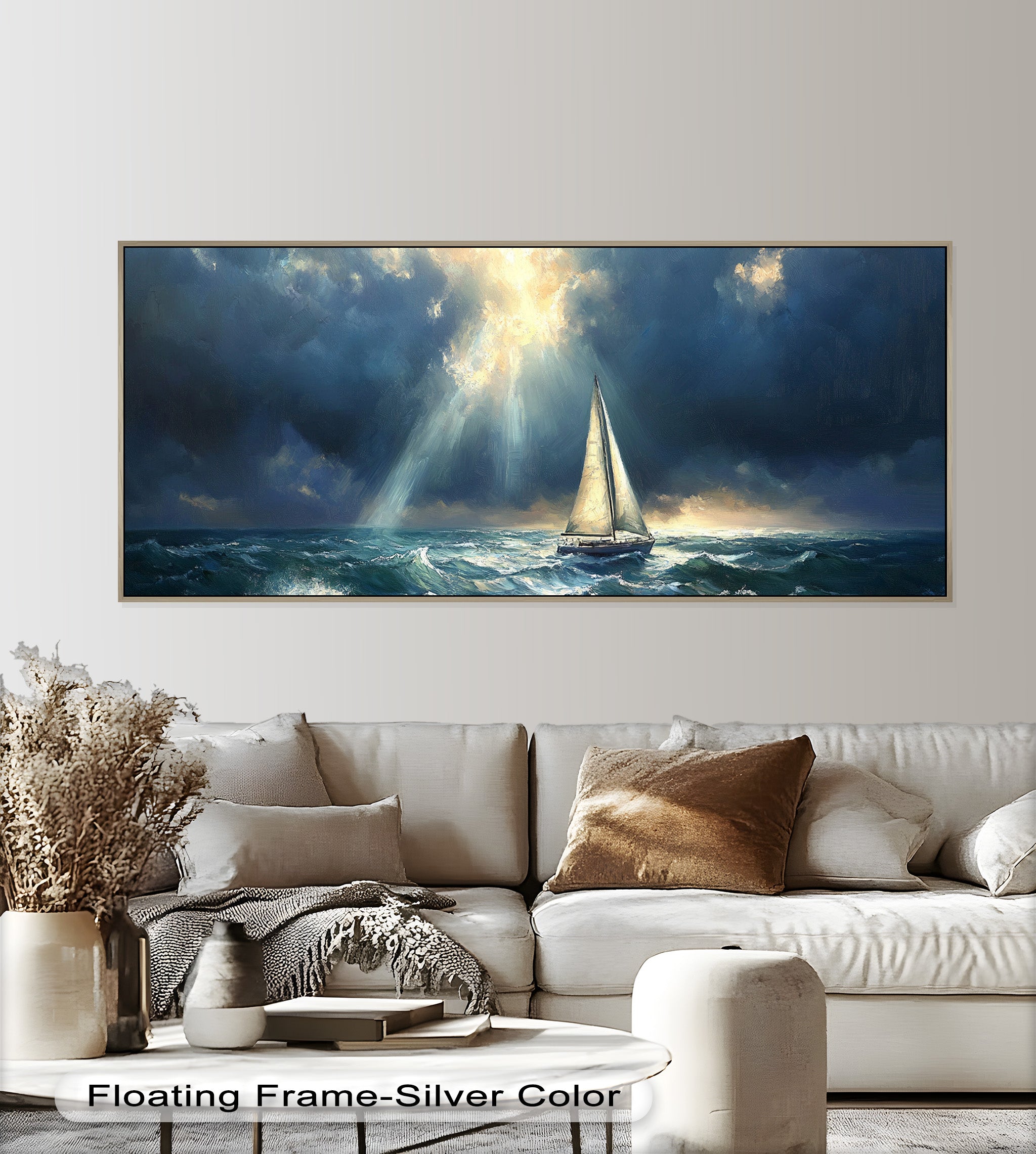 Beacon of Hope - Handmade Oil Painting of Boat at Sunset for Home Decor, Office Wall Art, and Gift Ideas