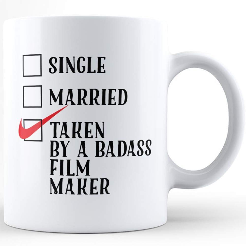 Valentine's Day Coffee Mug for Filmmakers - Unique White Ceramic Cup Gift for Husband/Wife/Boyfriend/Girlfriend | Perfect Romantic Present for Movie Lovers & Film Directors | Great for Coffee Breaks on Set or Creative Workspaces