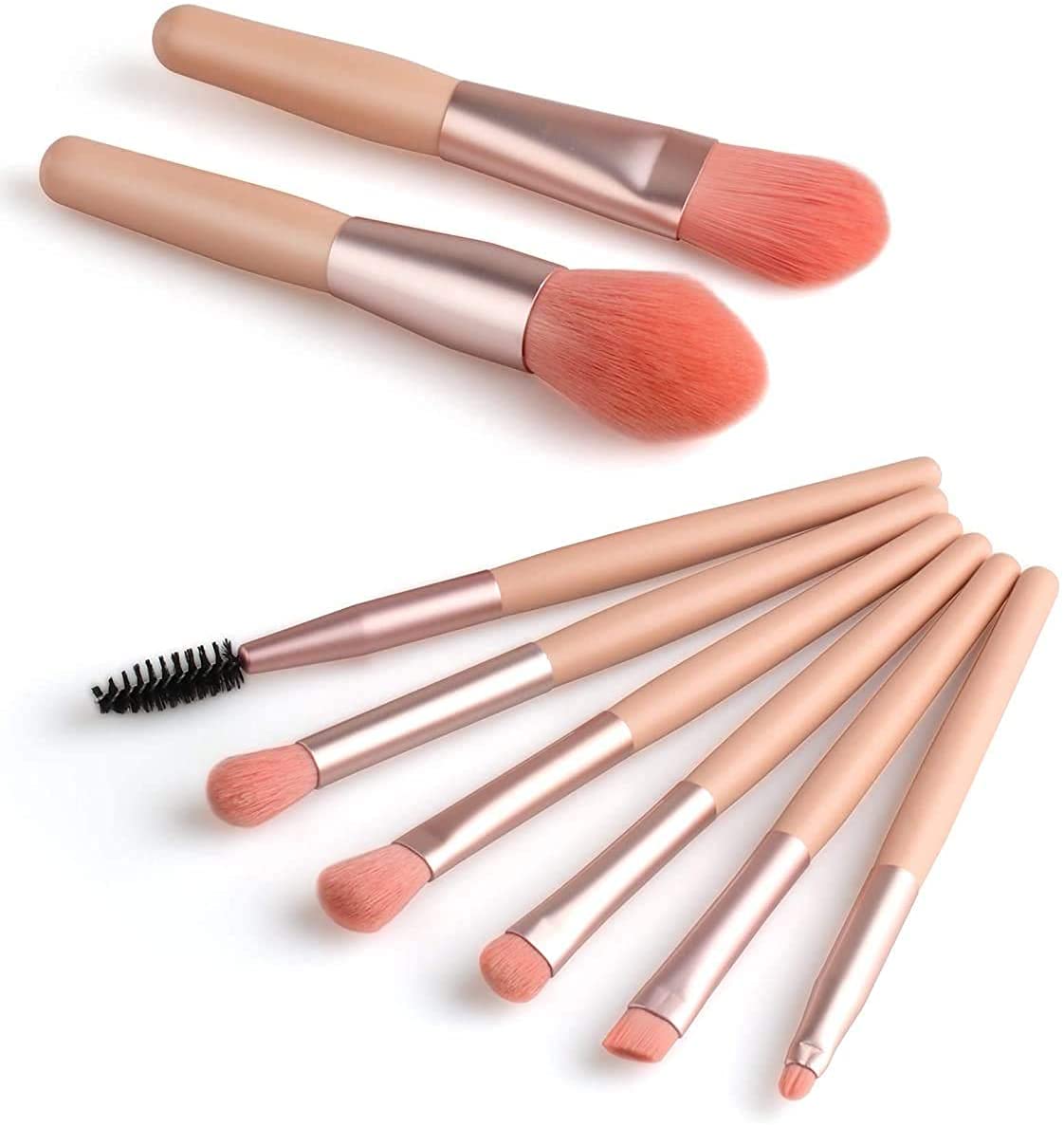 Simxen 8-Piece Professional Makeup Brush Set for Foundation, Blush, Eyeshadow, Eyeliner, Lips & Brows | Portable Travel Makeup Kit with Case | Perfect for Daily Makeup, Travel & Professional Use