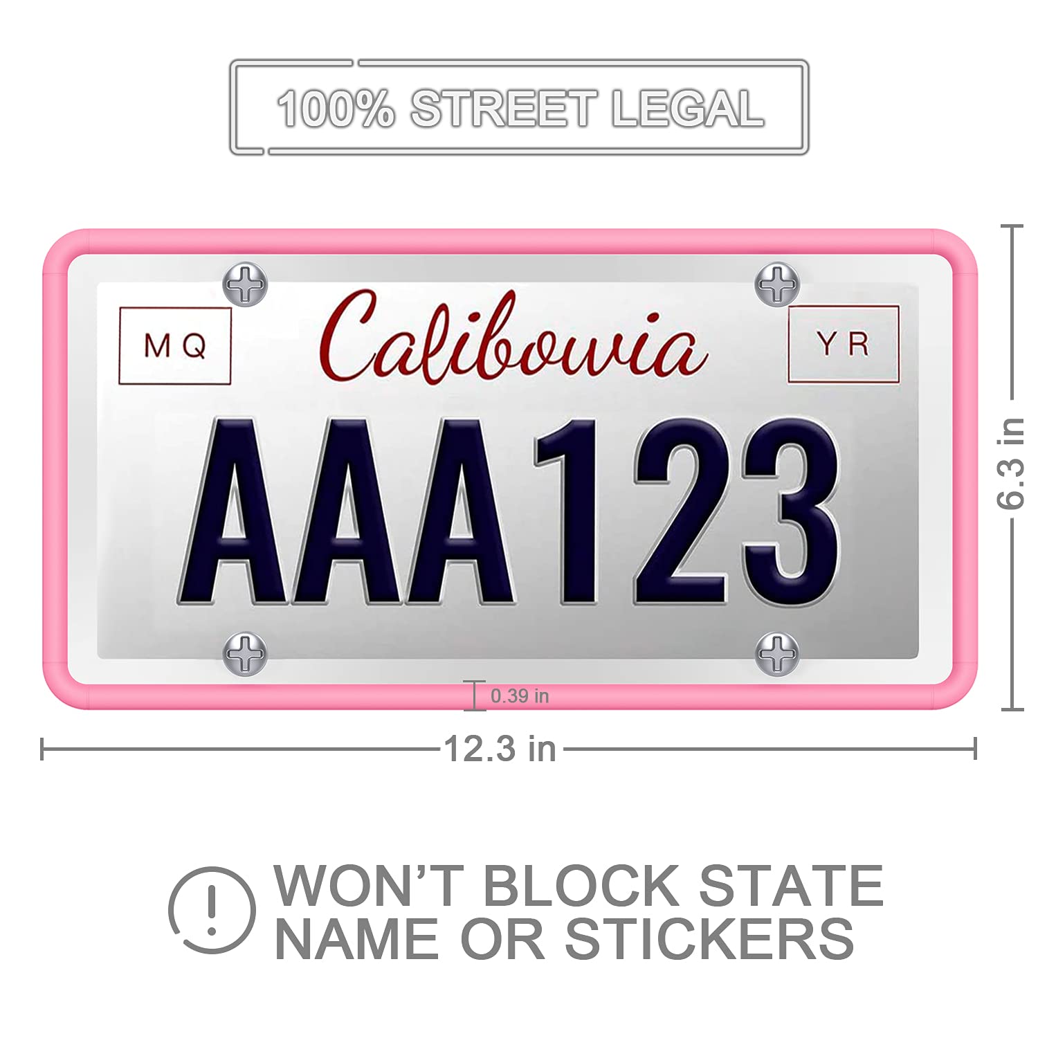 2 Pack Blue Silicone License Plate Frame Holder - Rust Proof, Rattle Proof & Weather Resistant - Front & Back Cover for US/CA Standard Cars - Perfect for Daily Commute, Road Trips & Vehicle Protection