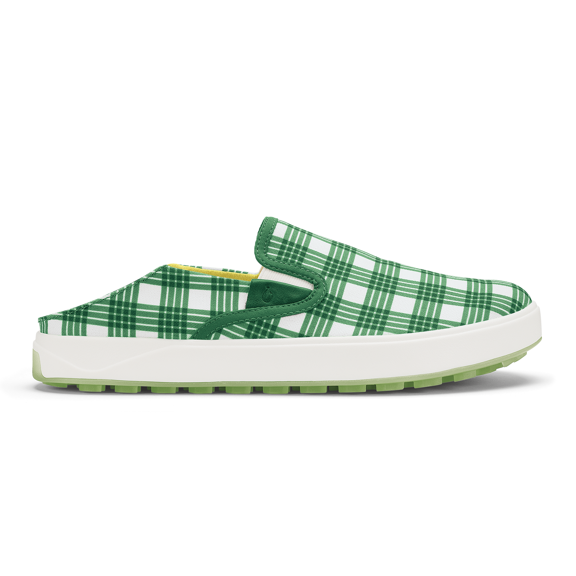 Wai'alae Slip On Shoes - Medium Green & Bright White Sneakers for Men & Women | Comfortable Casual Walking Shoes for Everyday Wear, Travel & Outdoor Activities