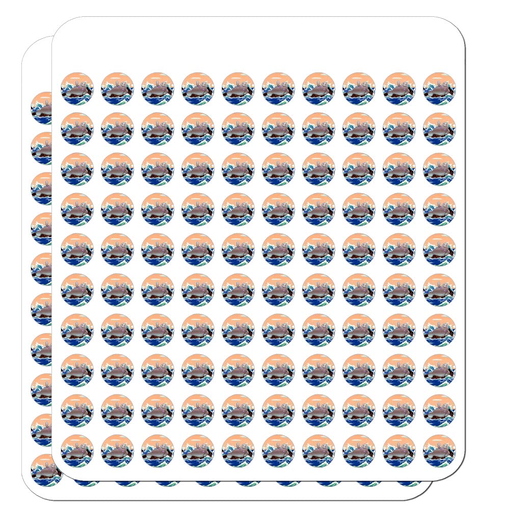 Funny Waving Manatee Mermaid Stickers for Planner, Calendar & Scrapbooking - Ocean Theme Crafting Decals for Journals, DIY Projects & Beach Party Decorations