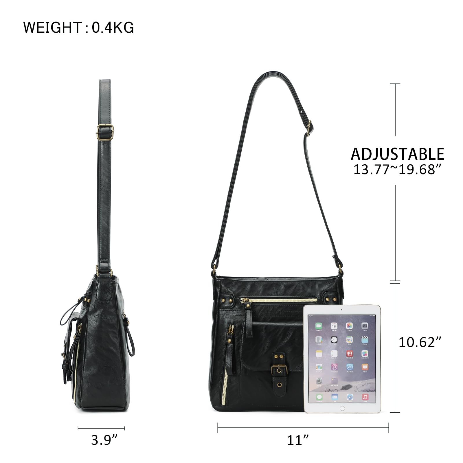 KL928 Women's Crossbody Bag with Multiple Pockets - Medium PU Leather Shoulder Purse for Daily Use, Travel & Shopping