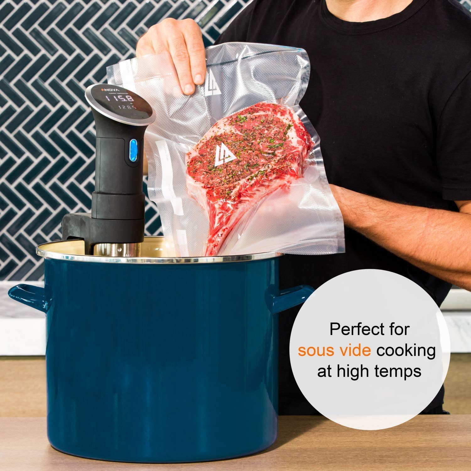 Premium Vacuum Sealer Bags for Food Storage - 2 Rolls (50ft x 11in Each, 100ft Total) | BPA-Free Food Grade Vacuum Seal Bags | Compatible with FoodSaver & Most Vacuum Sealers | Includes 10 Pre-Cut Bags Bonus | Perfect for Meal Prep, Sous Vide, Freezing Meat & Long-Term Food Preservation