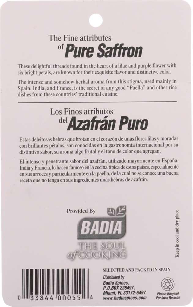 Premium Spanish Saffron Threads by Badia - 0.0141 oz (25 Pack) | Authentic Gourmet Spice for Paella, Risotto & Baking | Kosher & Gluten-Free