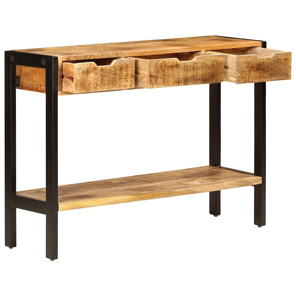 Buffet Sideboard Cabinet - 43.3 Inch Solid Mango Wood TV Stand with 3 Drawers for Living Room, Kitchen & Dining Room | Multi-Functional Storage Console for Home Entertainment Center | Perfect for Small Spaces & Apartment Decor