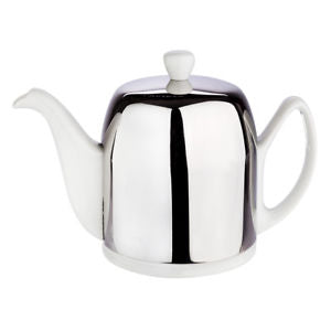 Degrenne Salam 6-Cup White Porcelain Teapot - Elegant Tea Serving for Afternoon Tea, Kitchen & Dining Room Decor