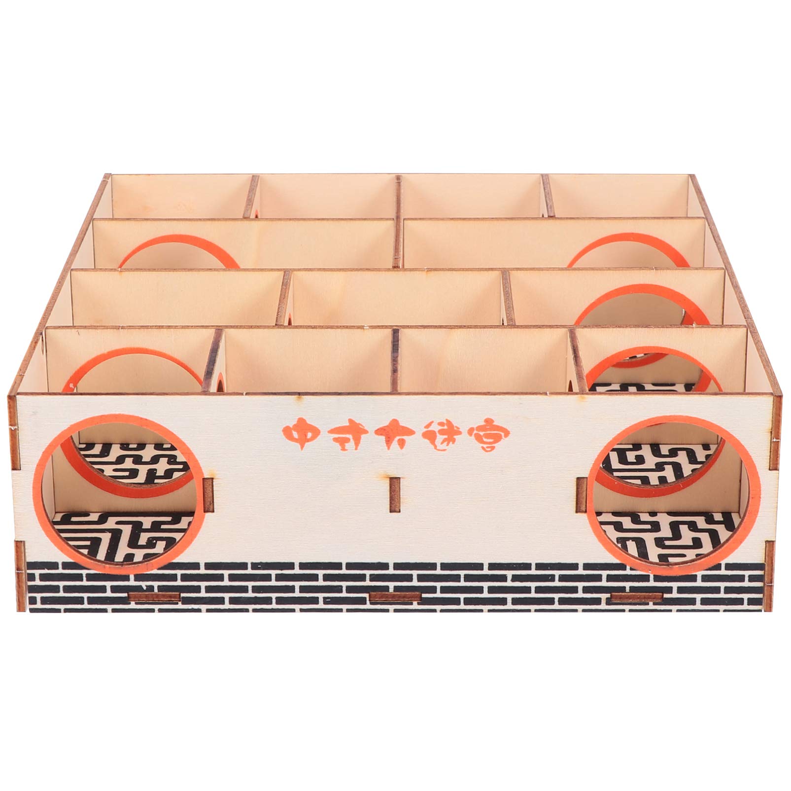 POPETPOP Wooden Hamster Maze Toy - Small Pet Exercise Tunnel for Hamsters, Mice & Gerbils - Fun Interactive Play & Exercise for Small Animals