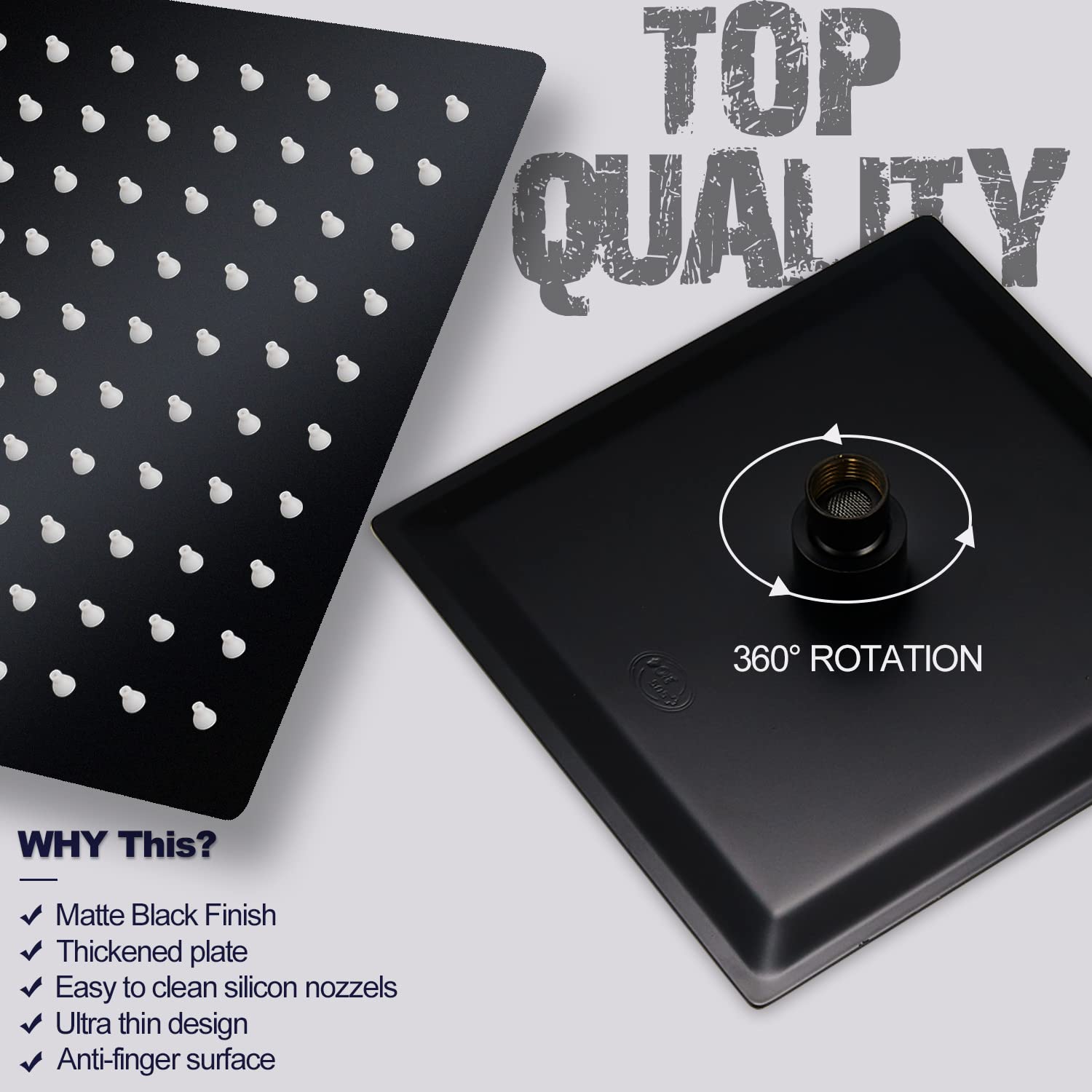 Premium Matte Black Rain Shower System - 10 Inch High Pressure Square Shower Head with Handheld Sprayer - Luxury Wall Mounted Bathroom Shower Faucet Complete Combo Kit for Modern Home Spa Experience