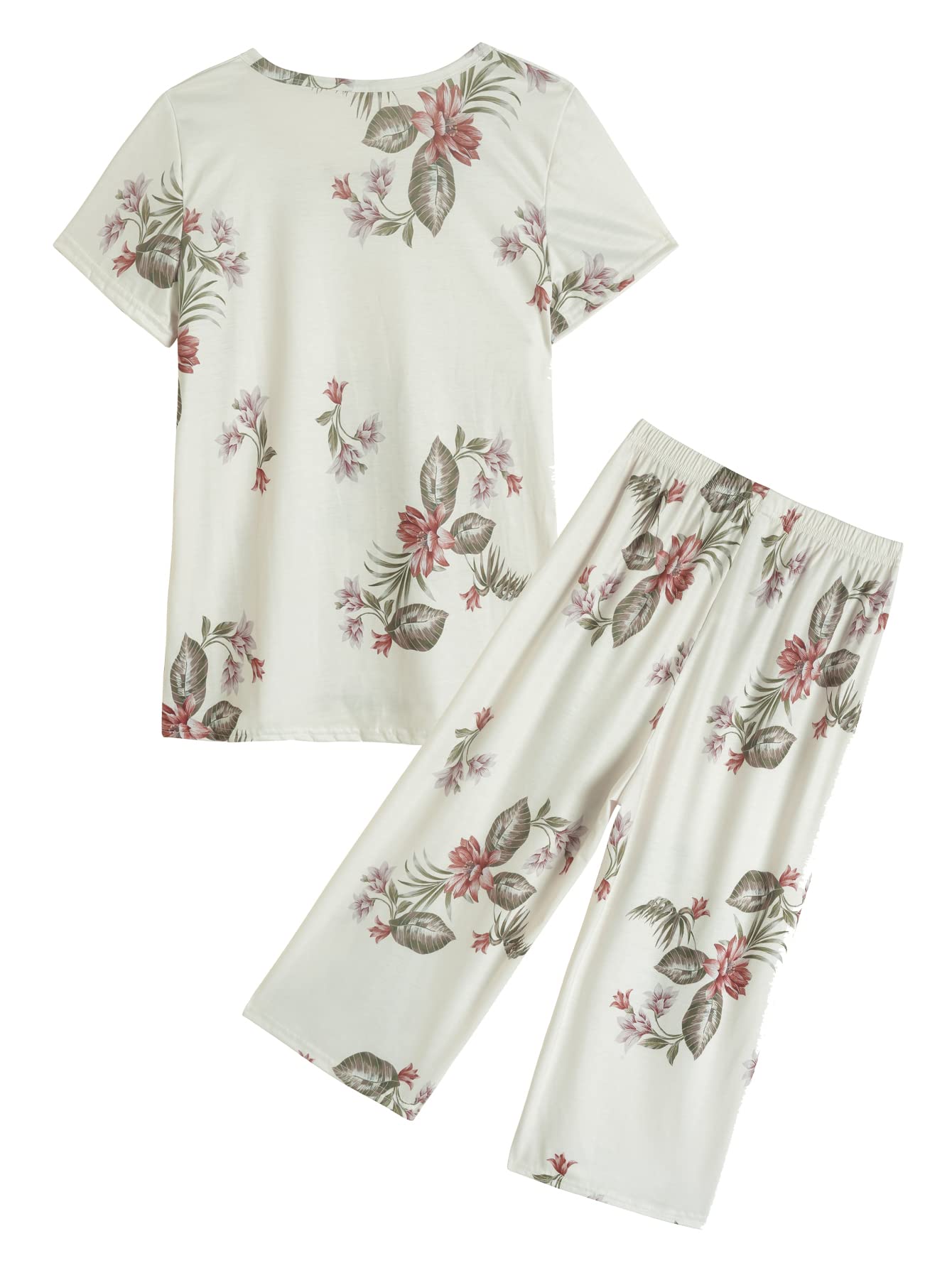VENTELAN Plus Size Women's Capri Pajama Set - Comfy 2-Piece Sleepwear for Lounge & Sleep