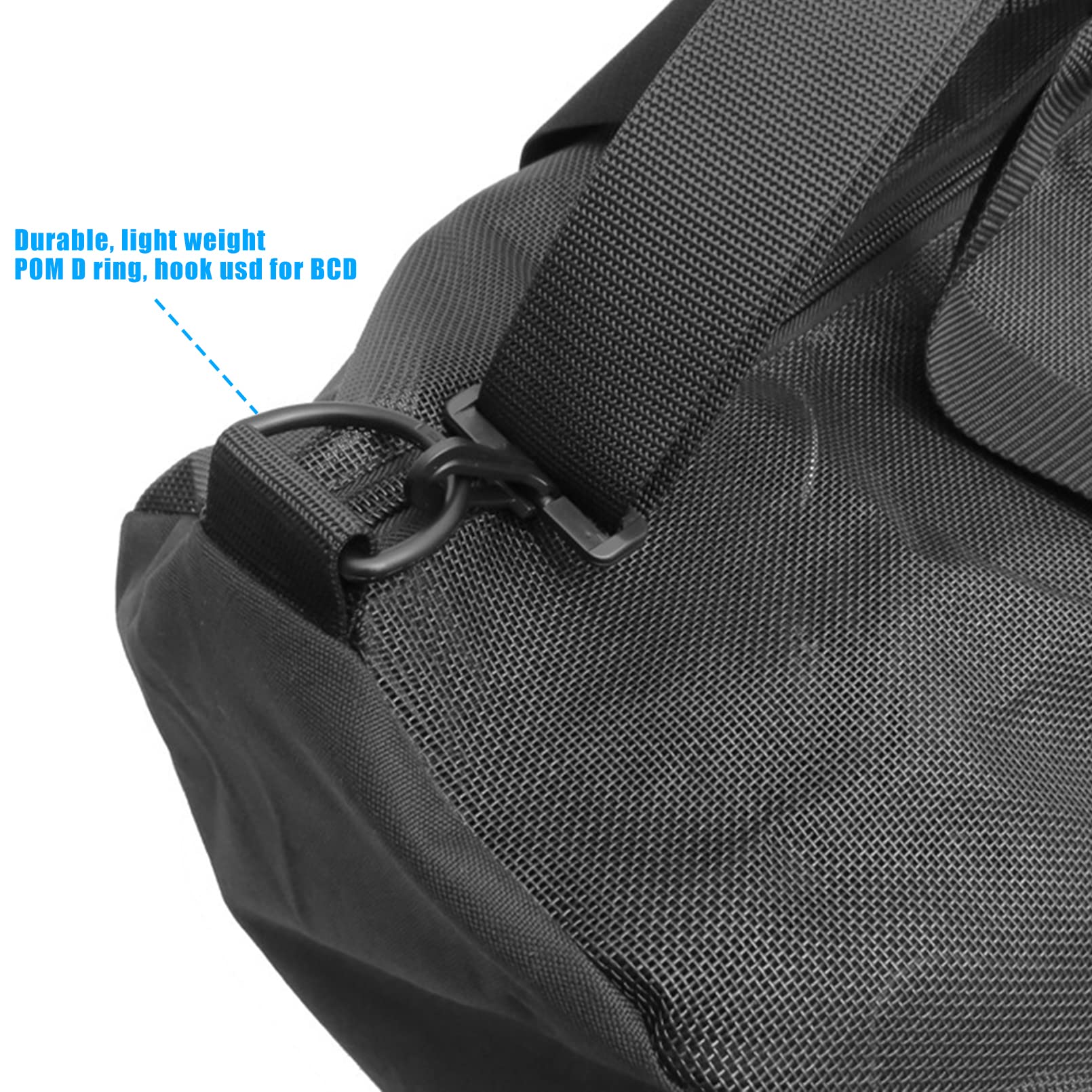 **Luwint Heavy Duty Waterproof Dive Duffle Bag - Large Mesh Scuba Gear Bag for Diving, Snorkeling, Travel & Beach - Perfect for Swimming, Pool Trips & Water Sports (Black)**    **Usage Scenarios:** Ideal for scuba diving trips, beach vacations, swimming competitions, and outdoor water adventures.