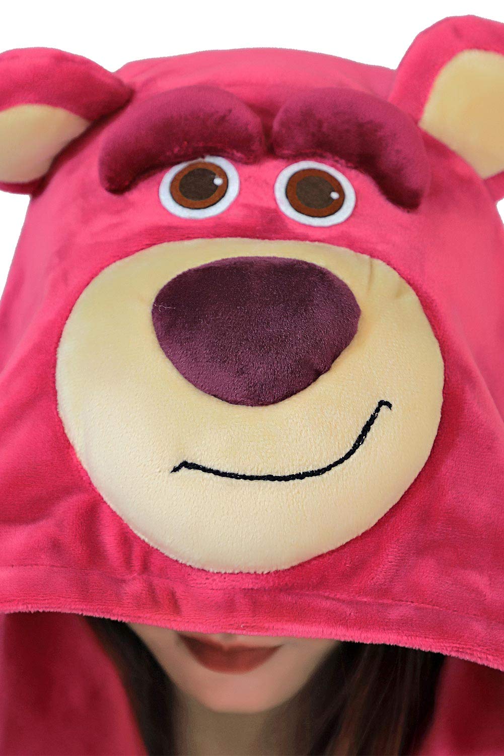 Women's Strawberry Bear Plush Jumpsuit - Cute Huggin Pajama Set for Adult Cosplay & Sleepwear | Perfect for Halloween Costumes, Anime Conventions & Cozy Loungewear