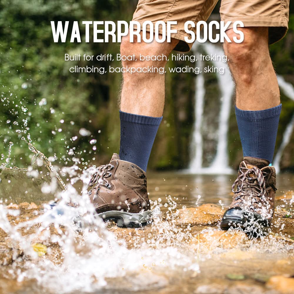 Waterproof Breathable Sports Socks for Men & Women - Moisture Wicking Athletic Hiking Socks for Cycling, Running, Skiing, Fishing - Durable Outdoor Workout Socks for All-Day Comfort